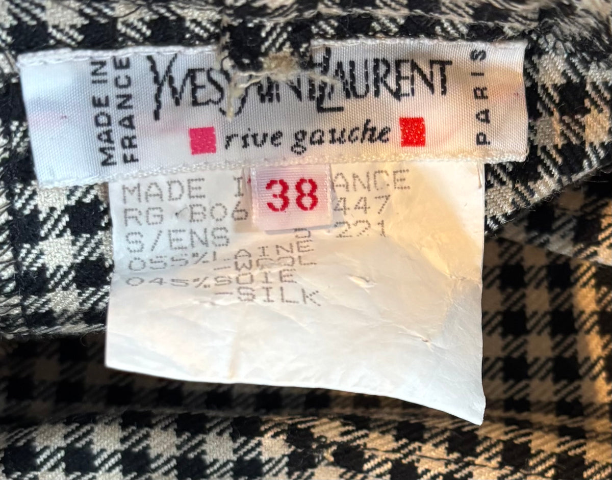 Yves Saint Laurent 1996 Wool-Silk Houndstooth Suit