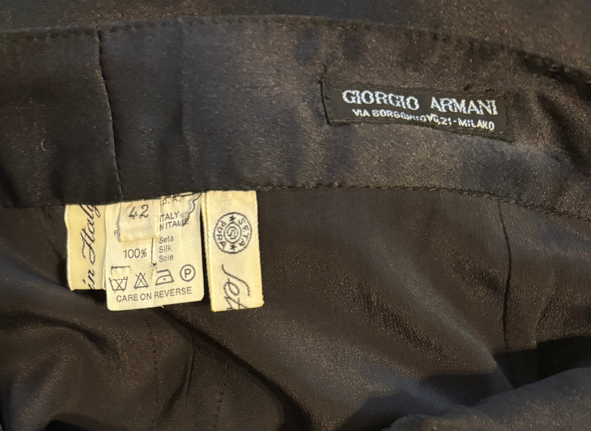 Giorgio Armani 1990s Black Silk Pants