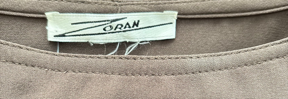 Zoran 1980s Chocolate Brown Matte Silk Top