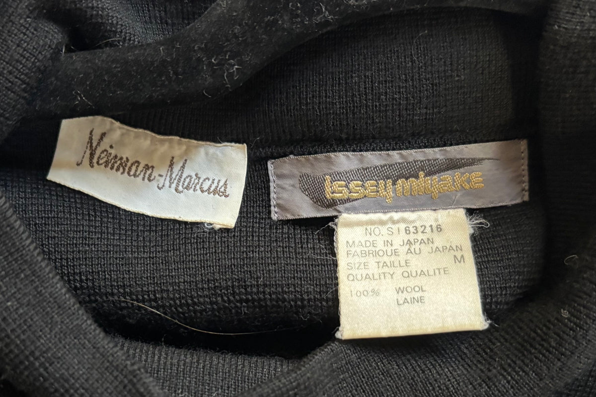 Issey Miyake 1980s Black Wool Sweater