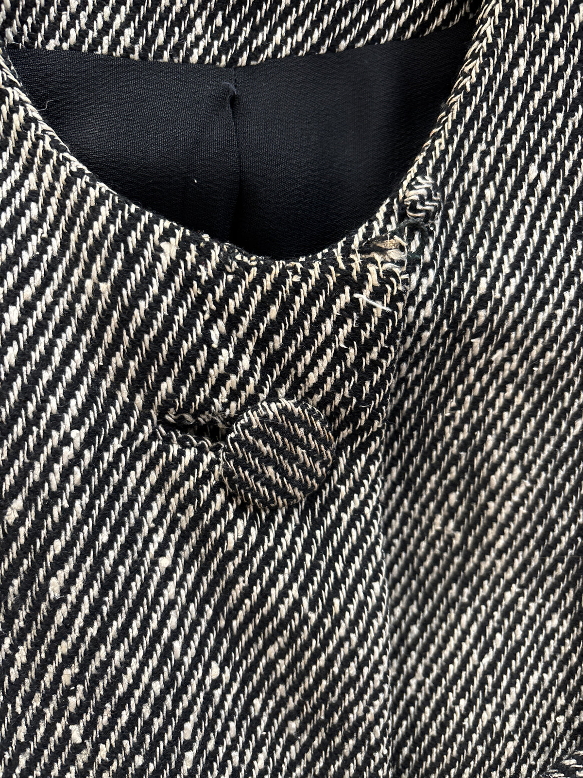 Morton Bregman 1960s Gray Fringed Wool Blend Coat With Matching Scarf