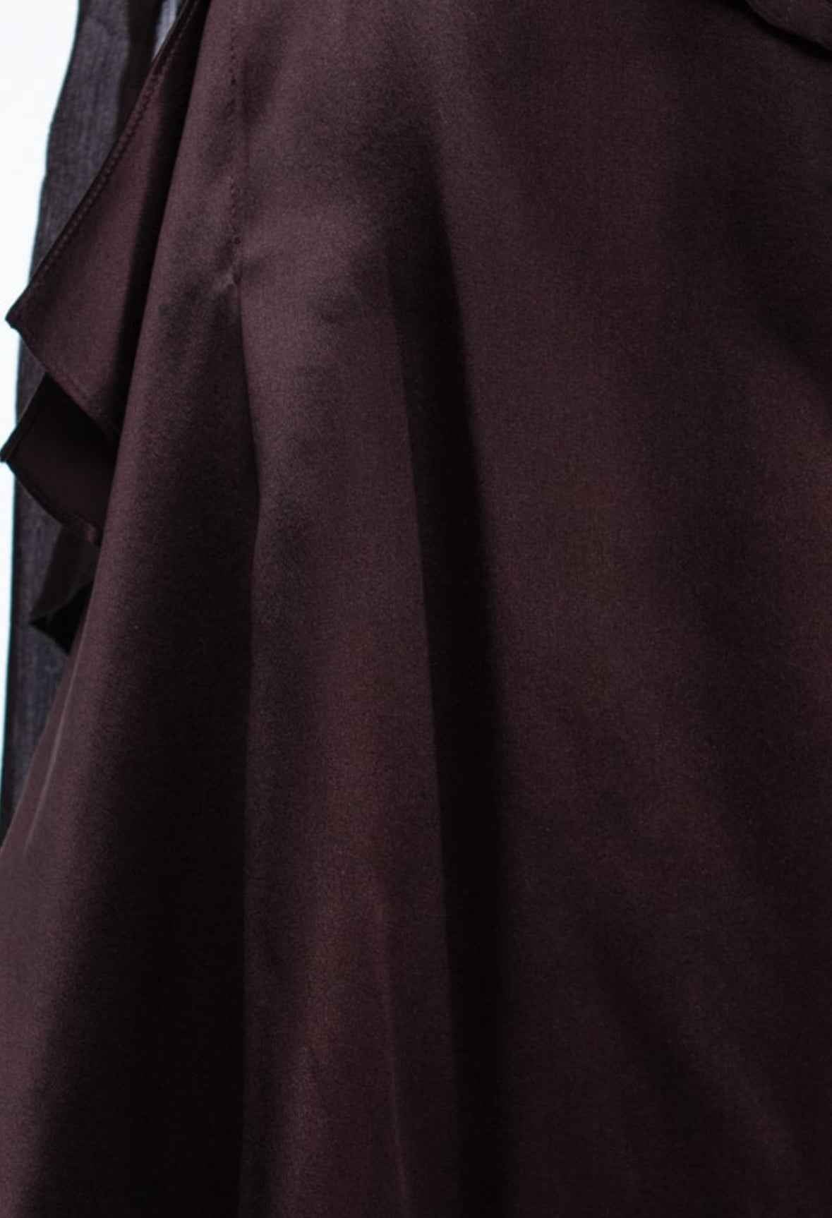 Asymmetric silk charmeuse skirt
