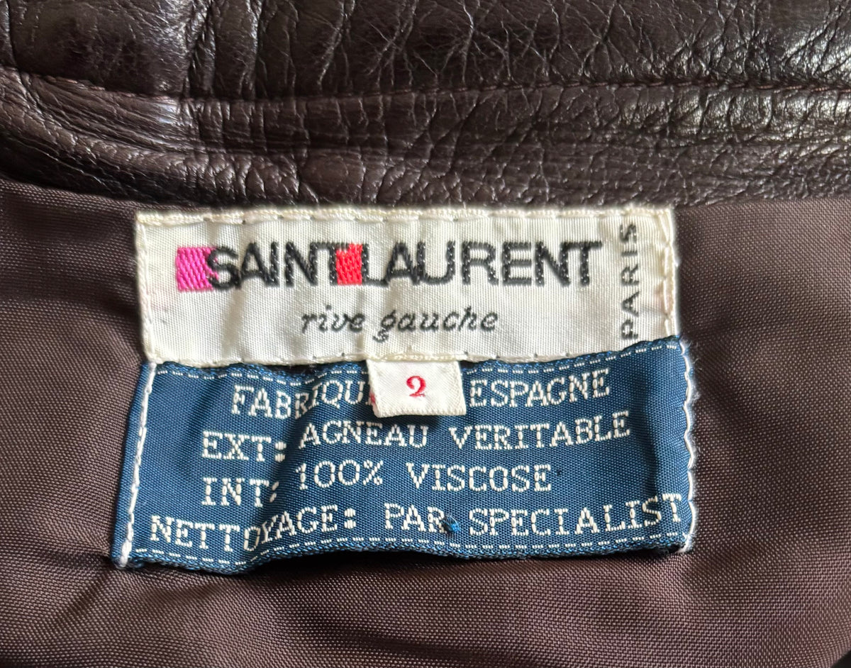 Yves Saint Laurent 1970s-1980s Chocolate Brown Lambskin Leather Trousers
