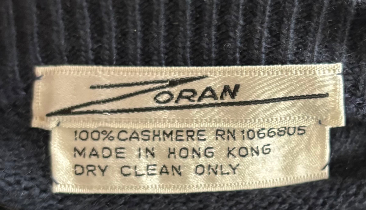 Zoran 1980s-1990s Navy Cashmere Sweater