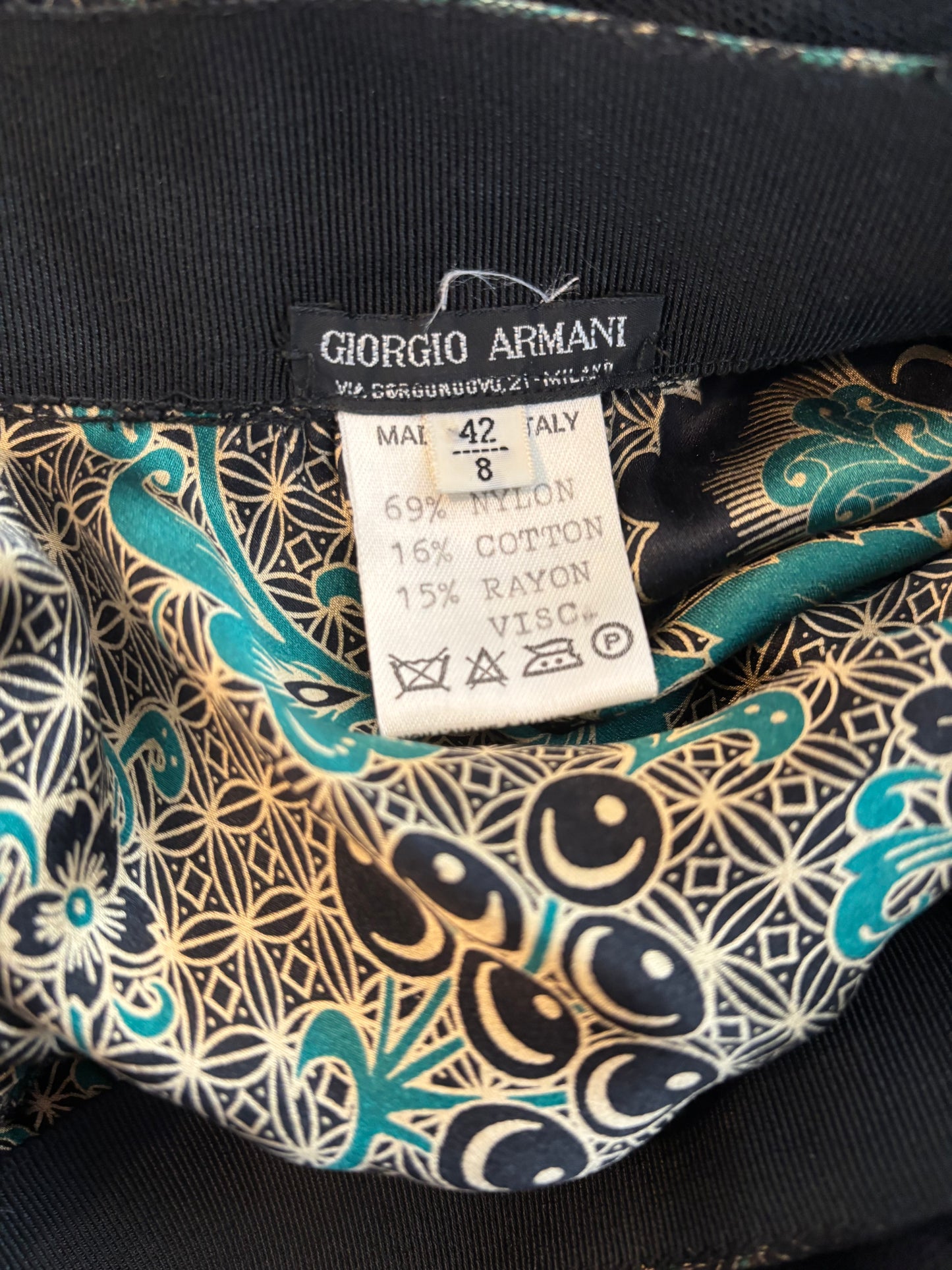 Giorgio Armani 1990s Silk and Lace Circle Skirt