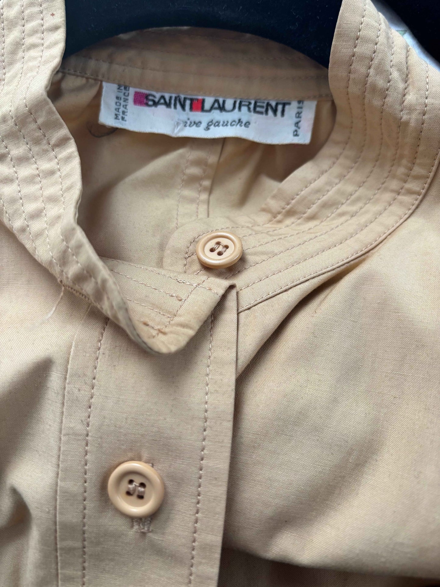 Yves Saint Laurent Spring/Summer 1978 Khaki Cotton Suit Ensemble