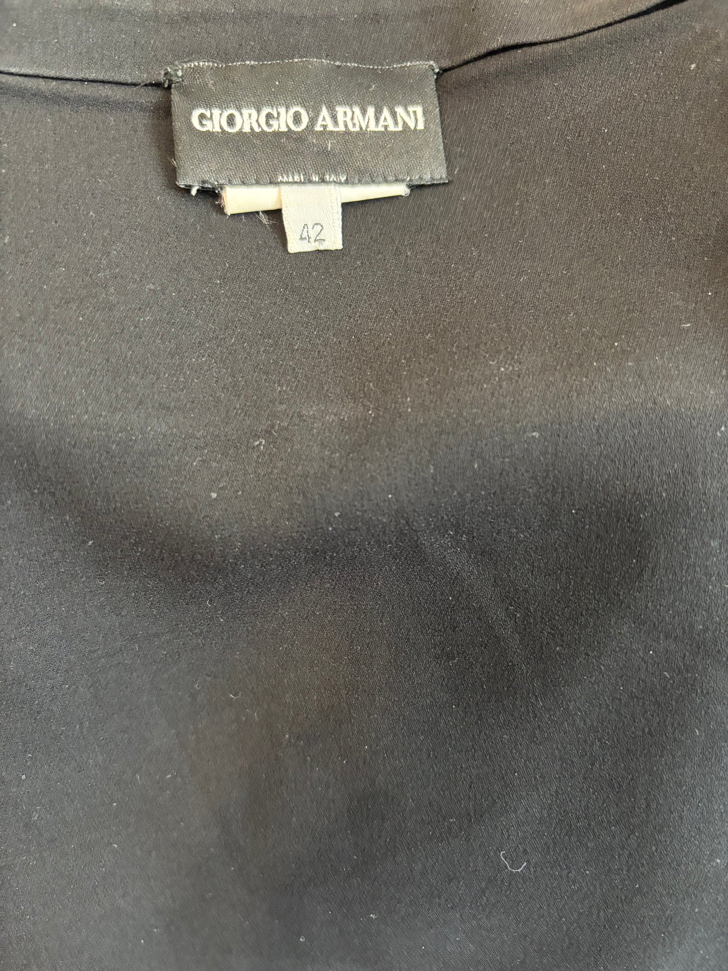 Giorgio Armani 2000s Black Silk Bodice-Style Camisole Tank Top