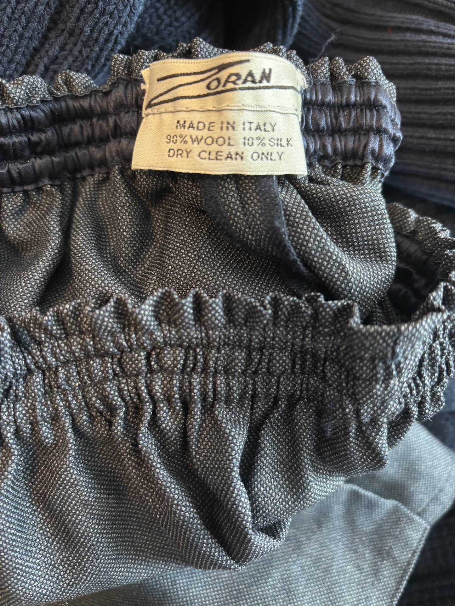 Zoran 1980s-1990s Wool-Silk Slate Blue Pants