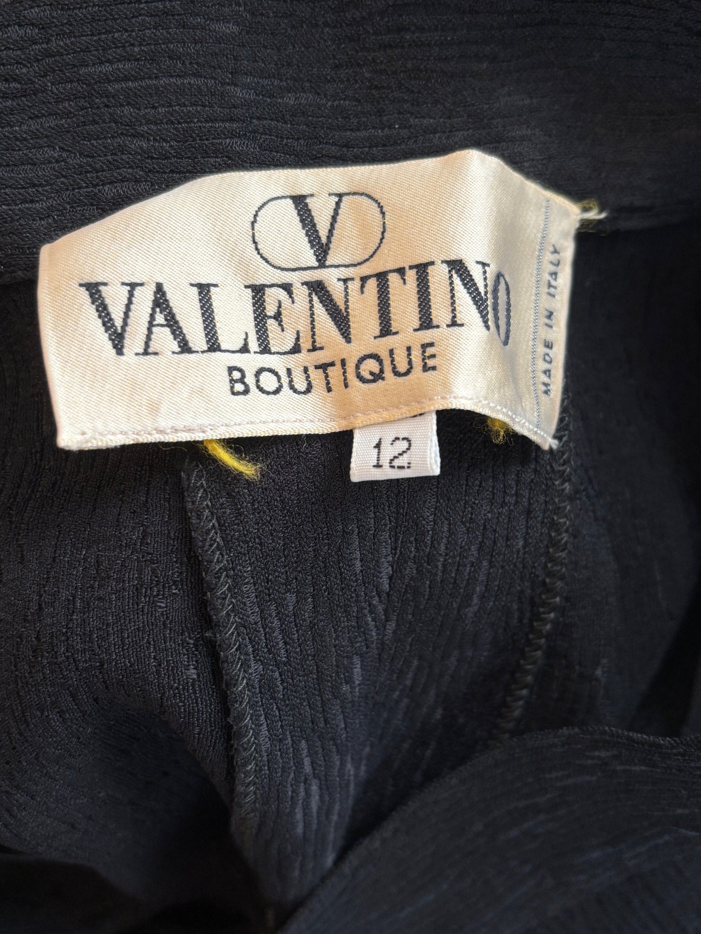 Valentino Boutique 1980s Black Plissé Pants