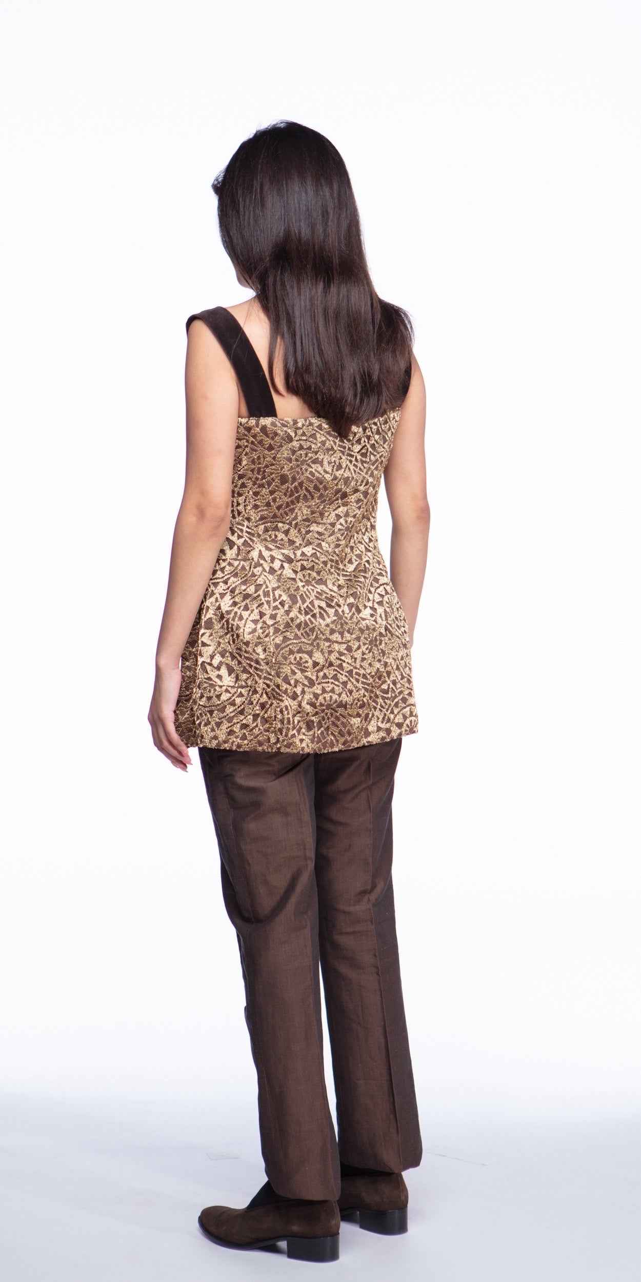 G Gigli chocolate brown iridescent pants