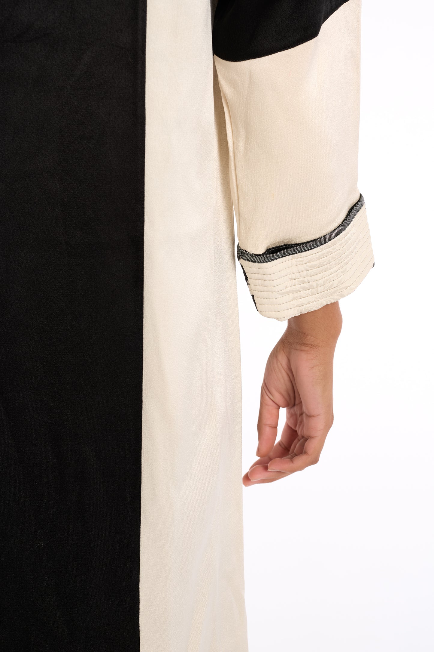 Geoffrey Beene 1970s-1980s Silk Paneled Contrast Caftan