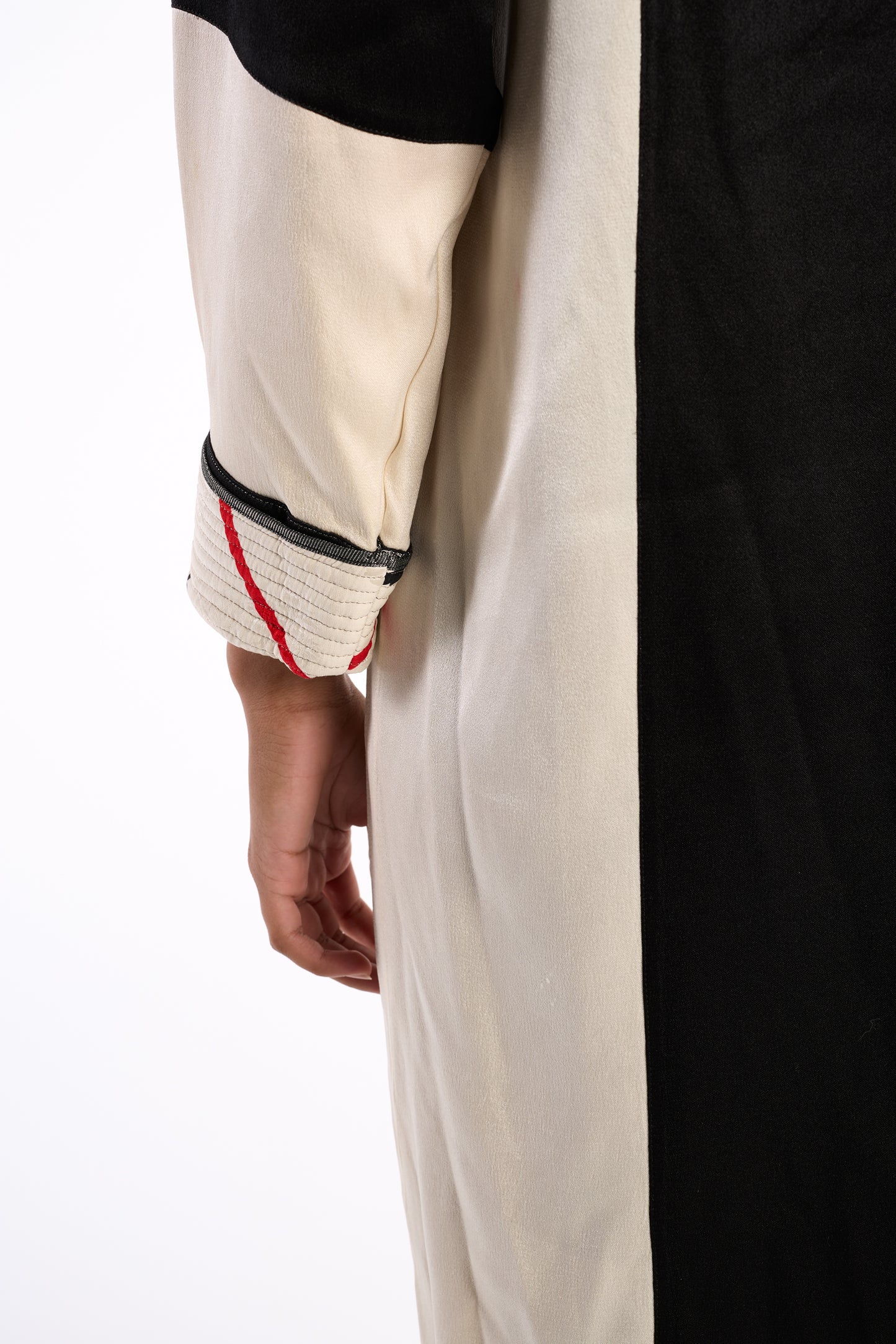 Geoffrey Beene 1970s-1980s Silk Paneled Contrast Caftan