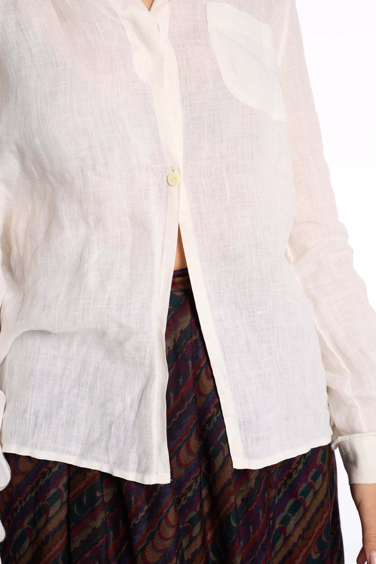 Krizia 1980s sculptural linen shirt