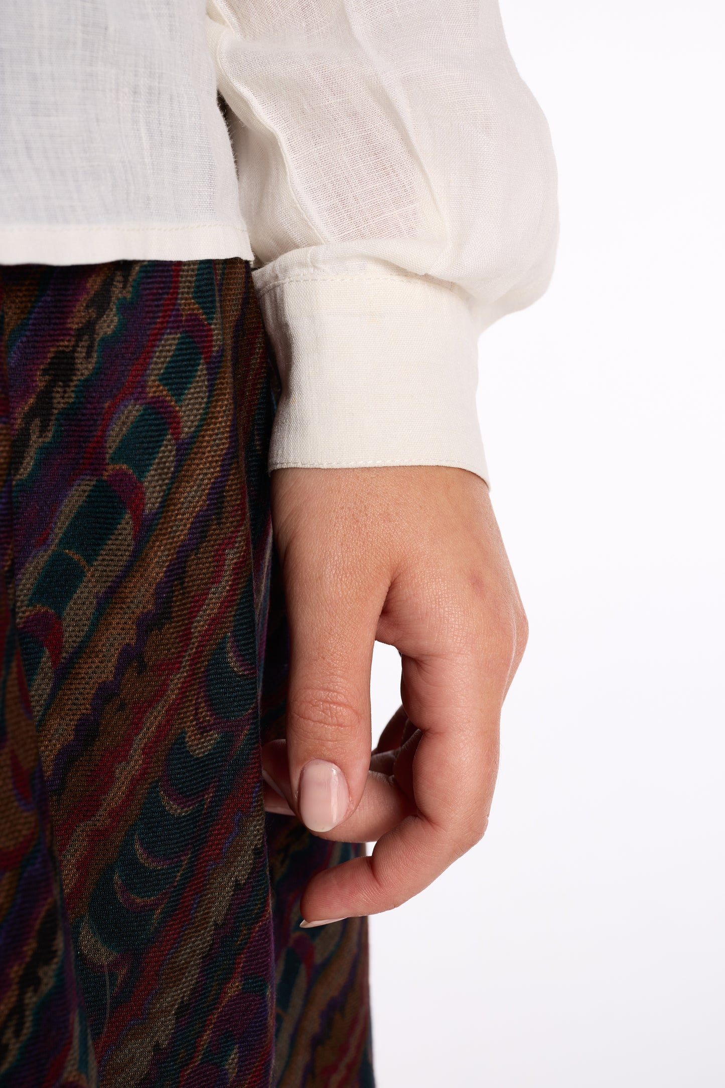 Emanuel Ungaro 1980s Jewel Tone Silk Wool Skirt