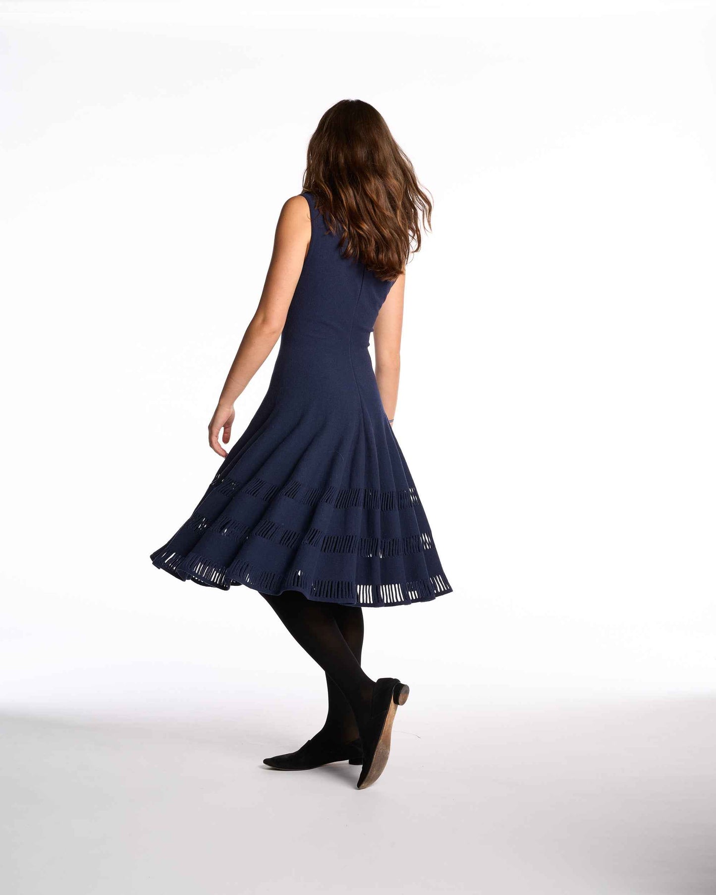 Alaïa 2000s Navy Wool Blend Knit Dress