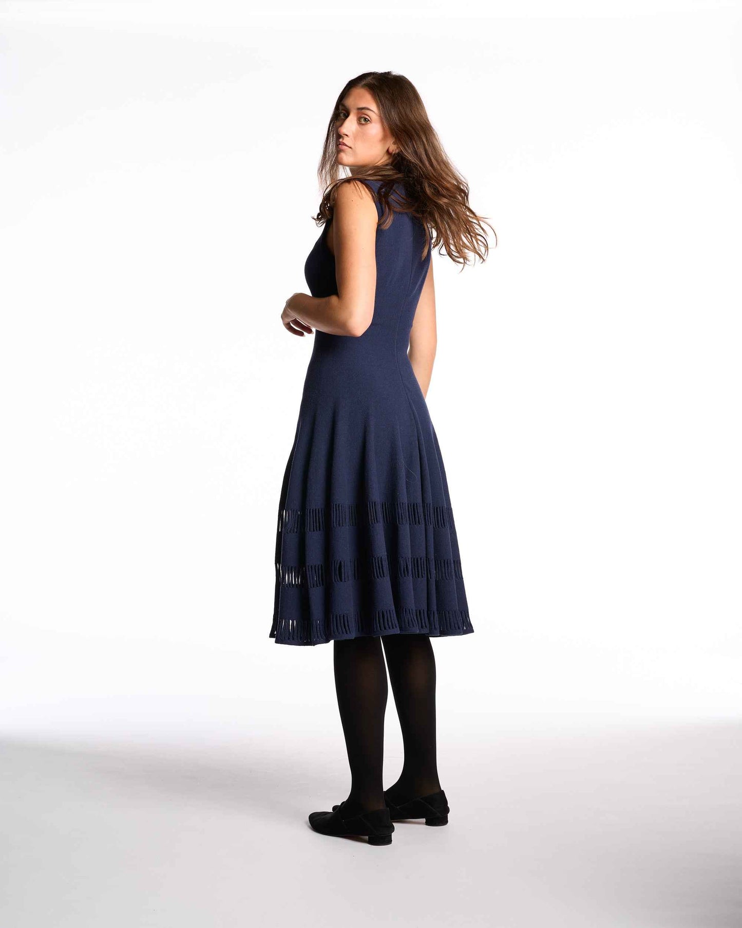 Alaïa 2000s Navy Wool Blend Knit Dress
