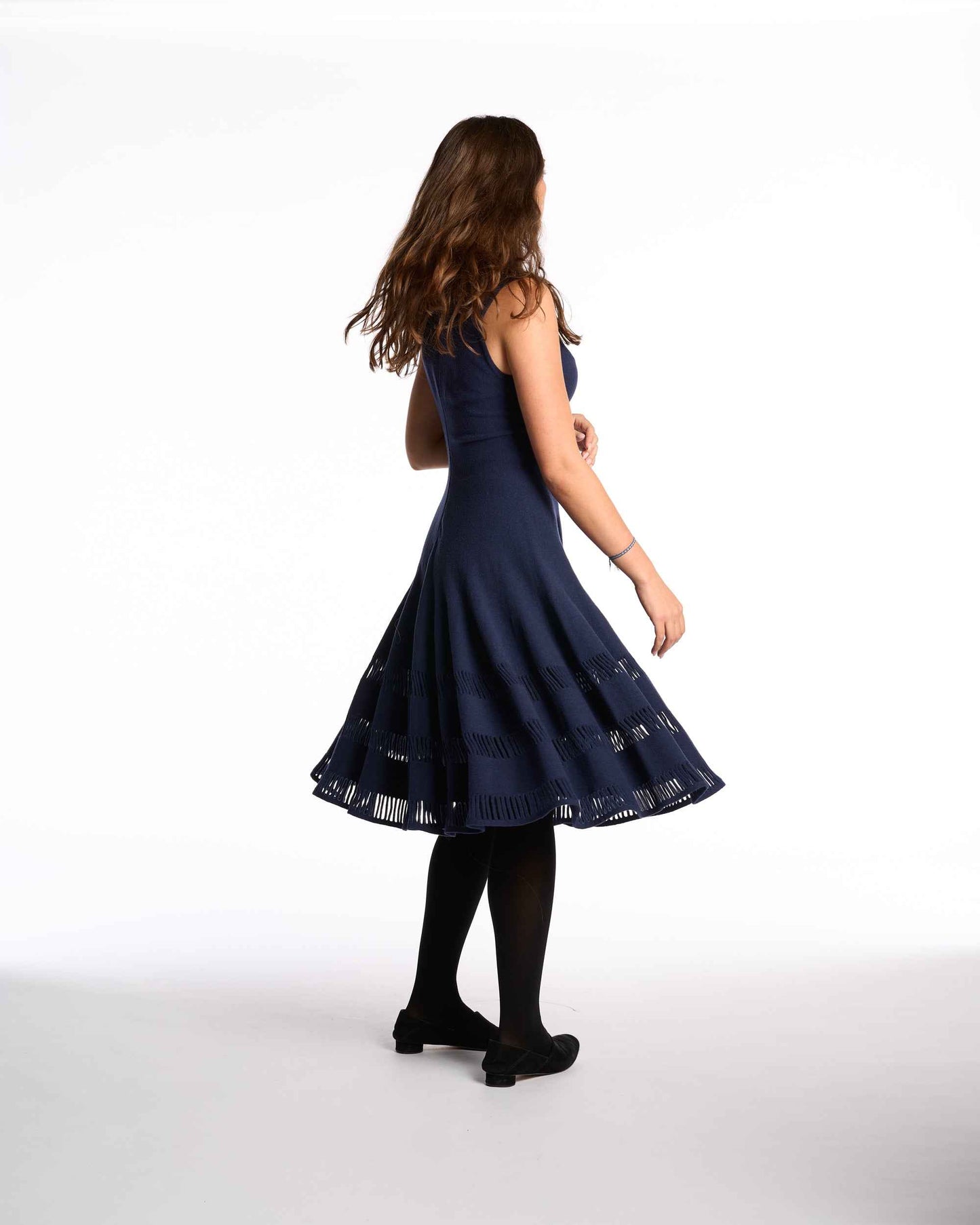 Alaïa 2000s Navy Wool Blend Knit Dress