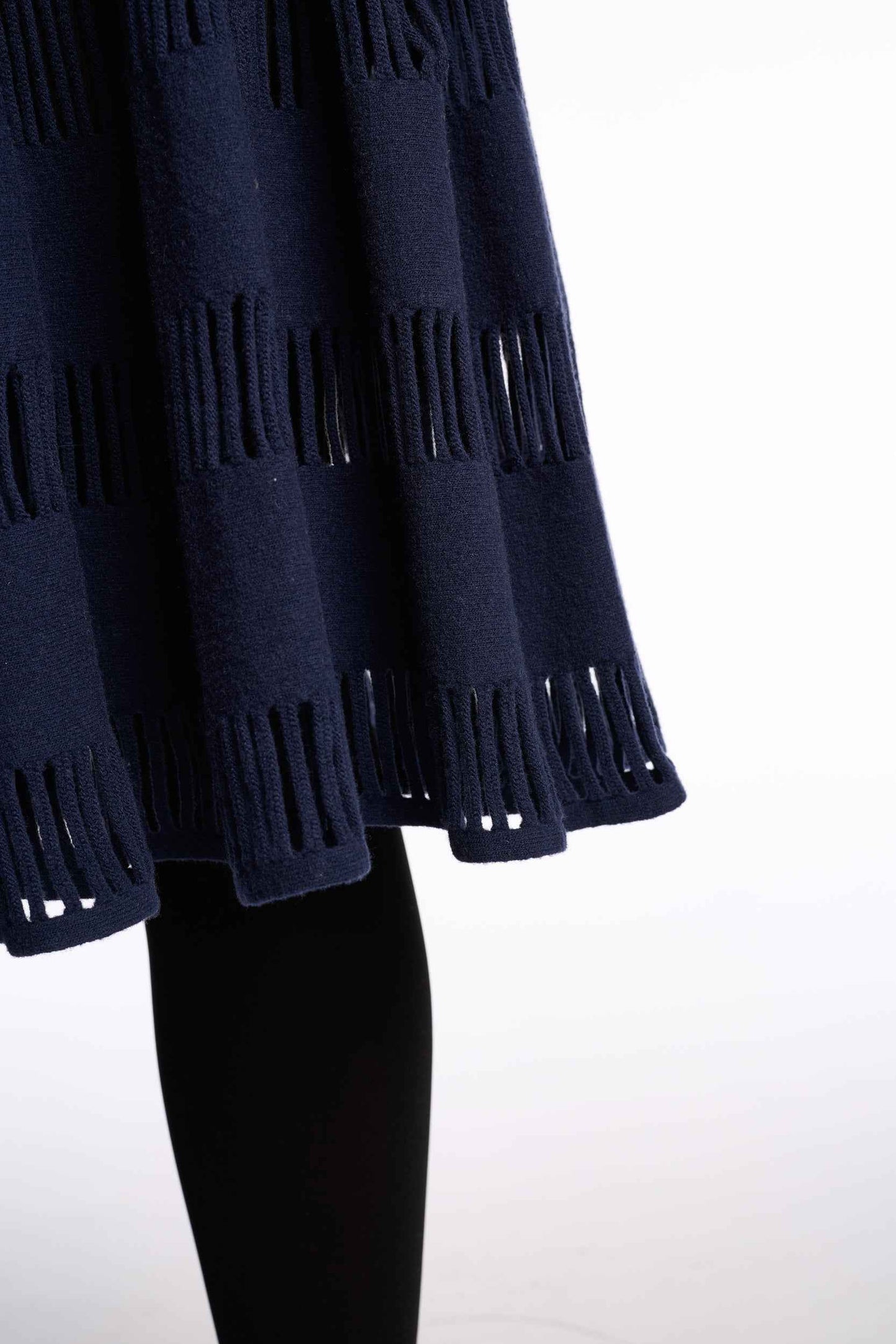 Alaïa 2000s Navy Wool Blend Knit Dress