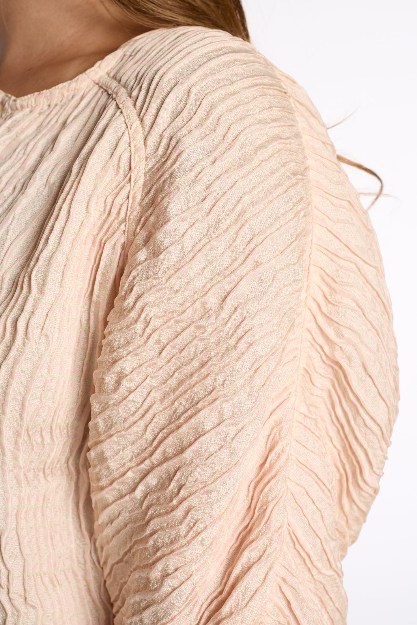 Valentino Miss V 1980s-1990s Rose Silk Plissé Top