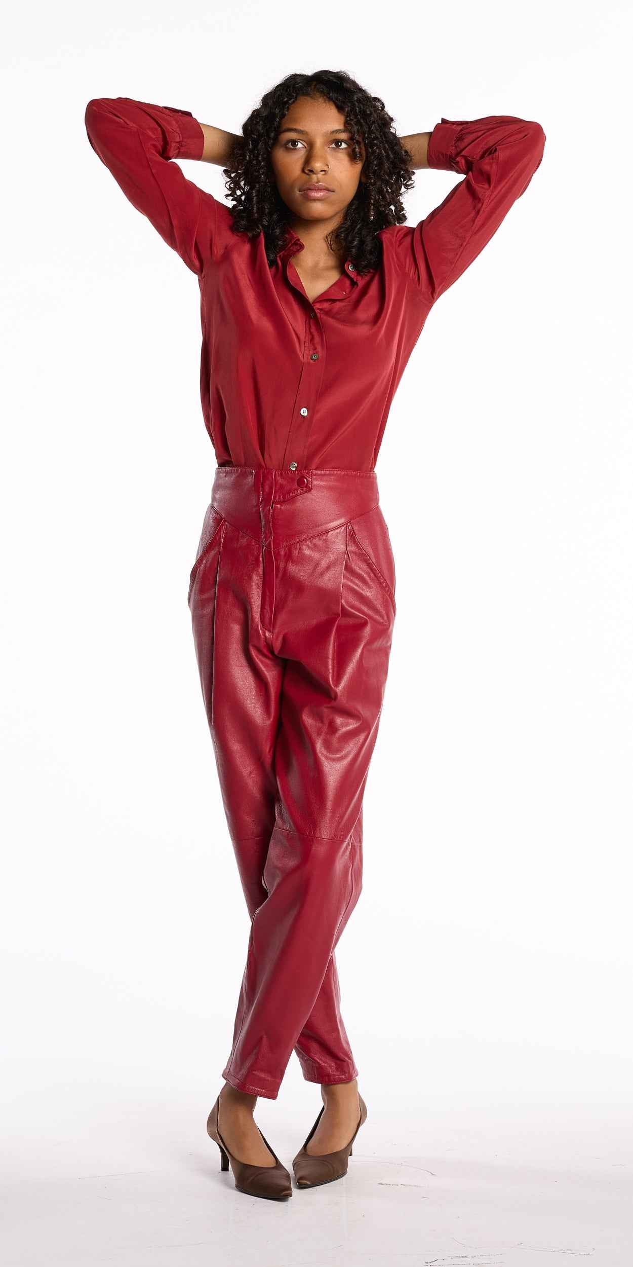 Galleria 1980s Cherry Silk Blouse