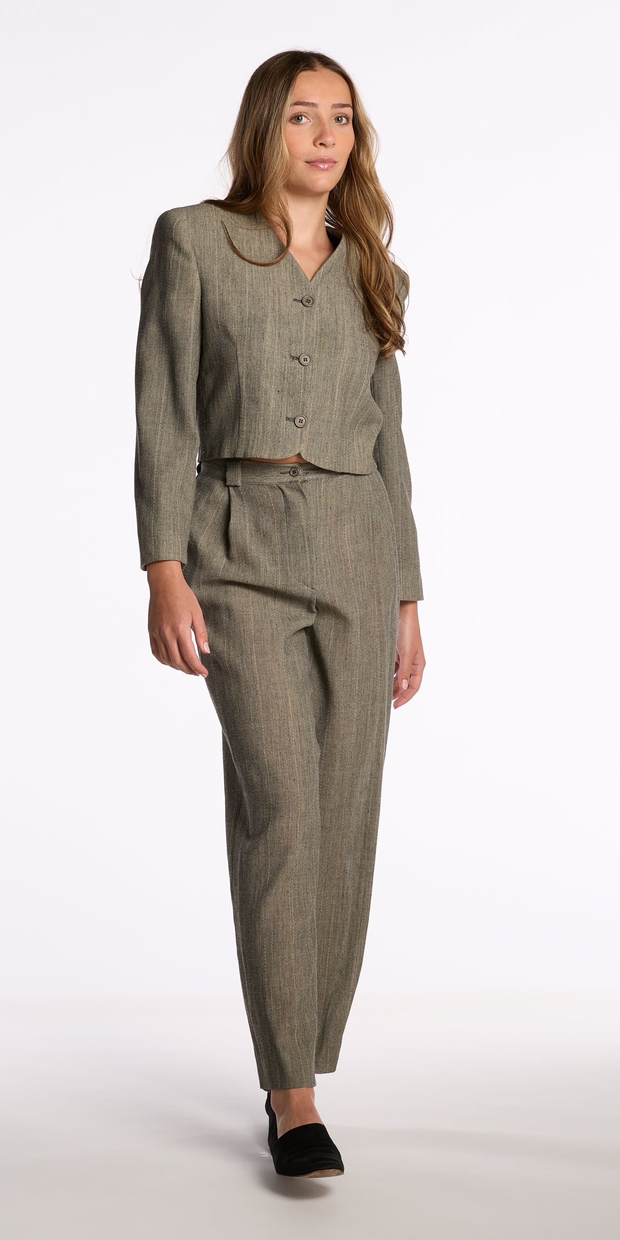 Giorgio Armani 1990s Gray Wool Cropped Suit