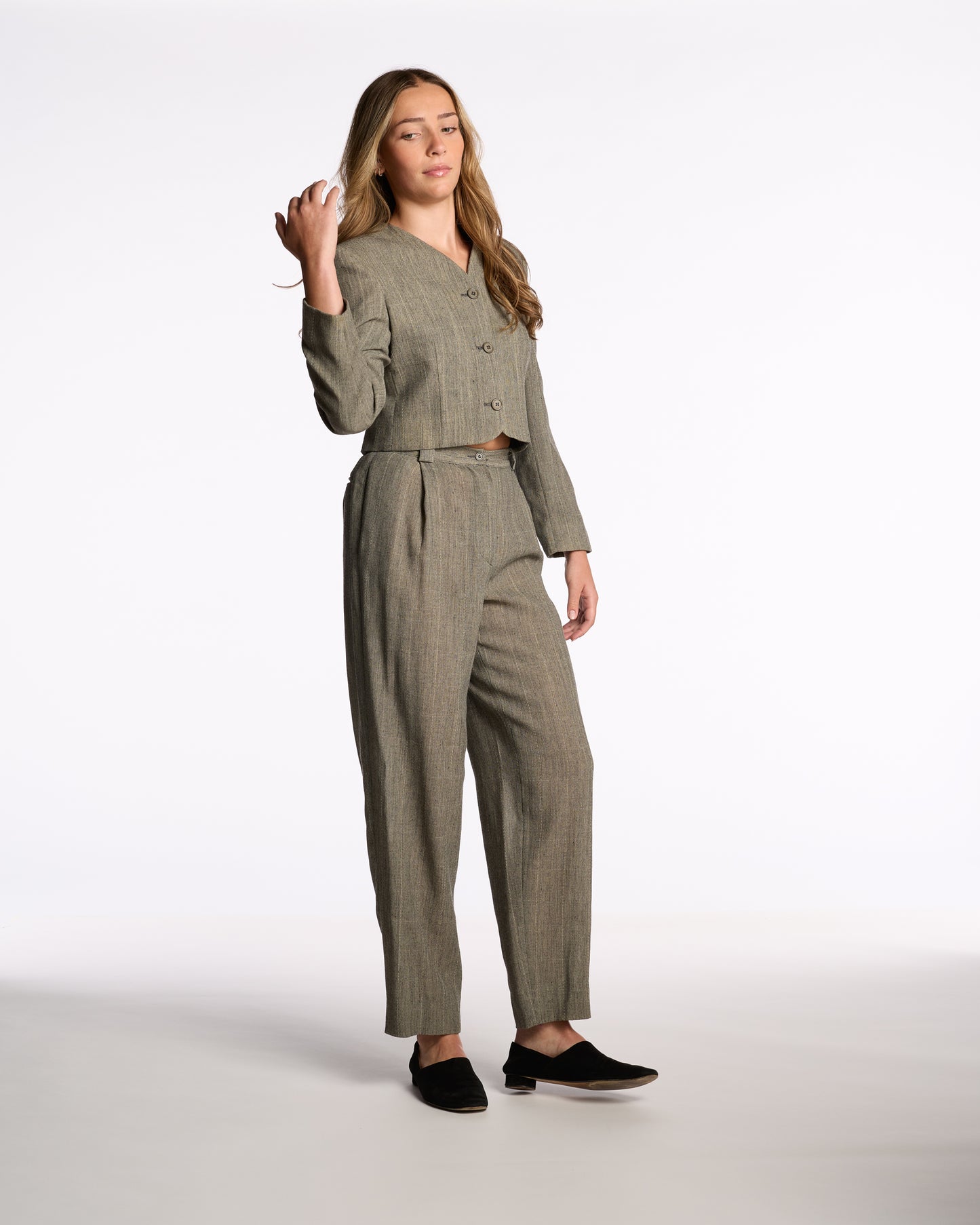 Giorgio Armani 1990s Gray Wool Cropped Suit