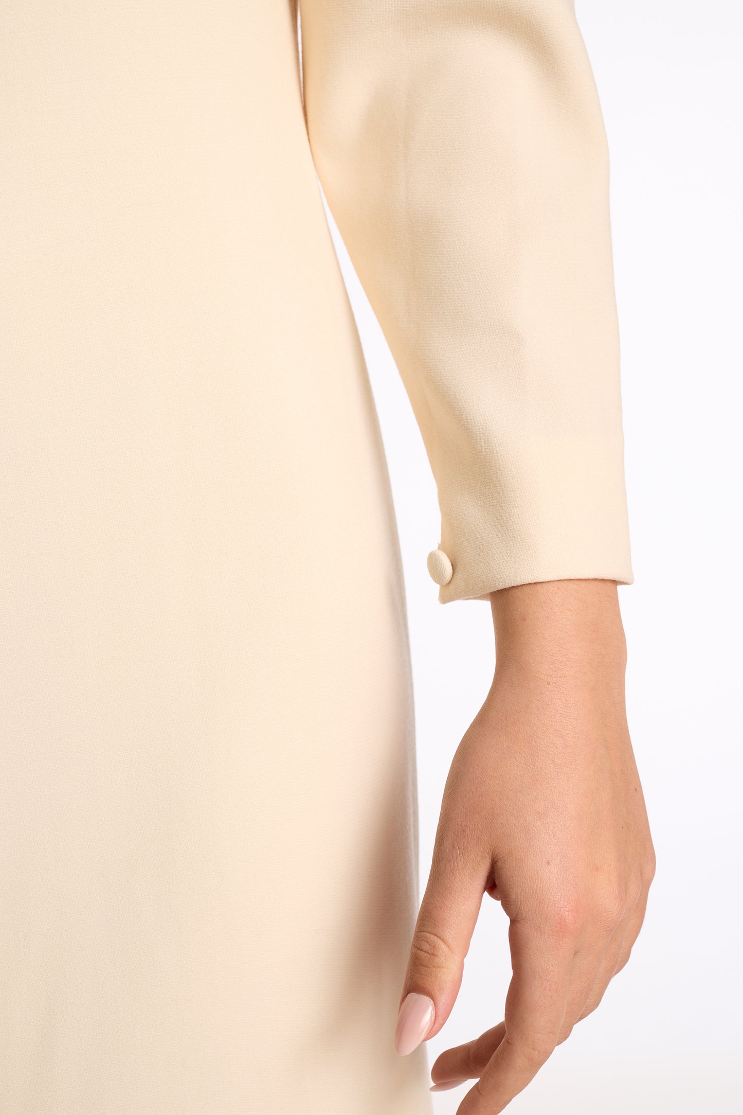 Carolyne Roehm 1980s-1990s Cream Wool Gown