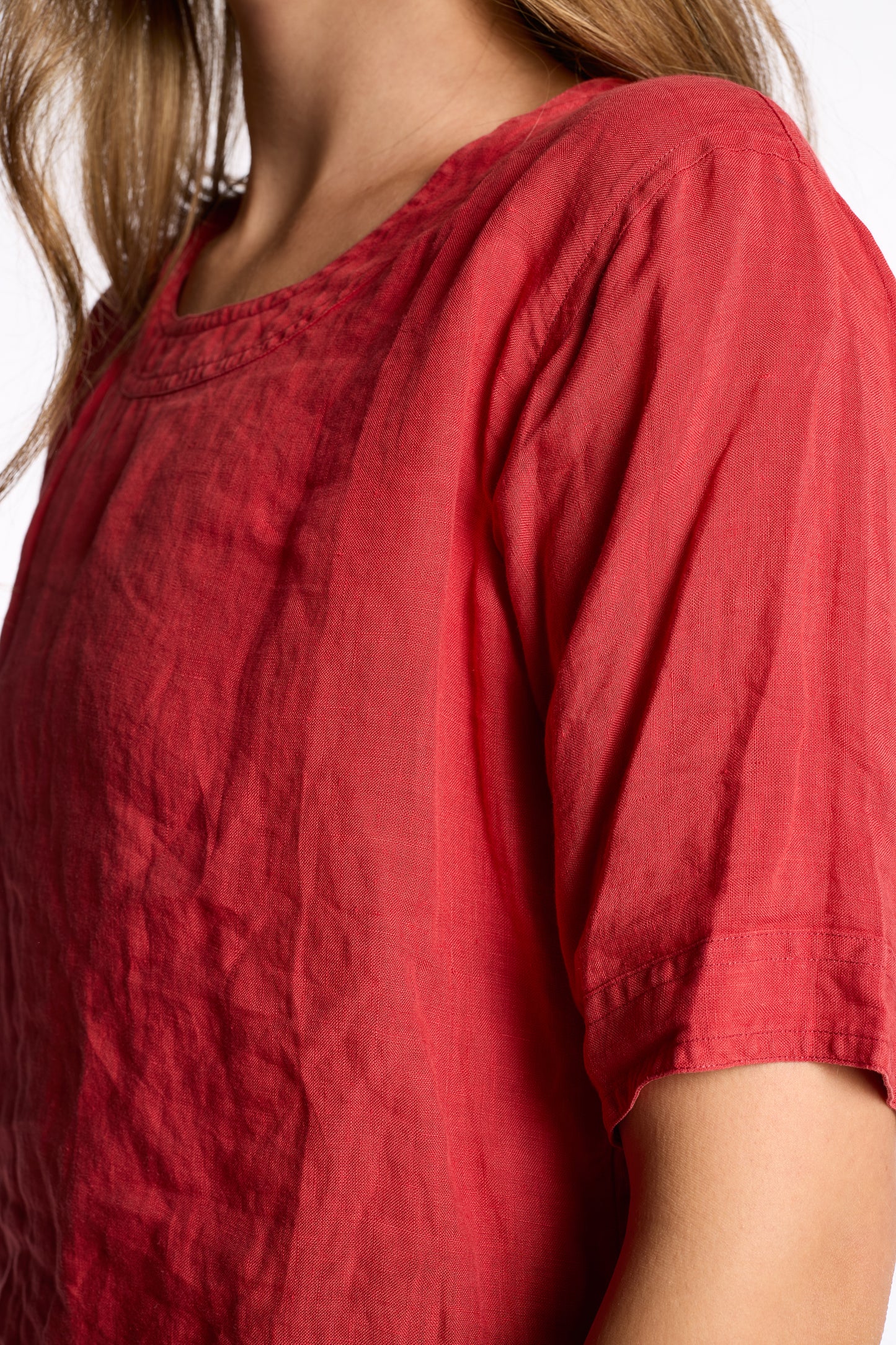 Yves Saint Laurent 1980s Tomato Red Linen Shirt