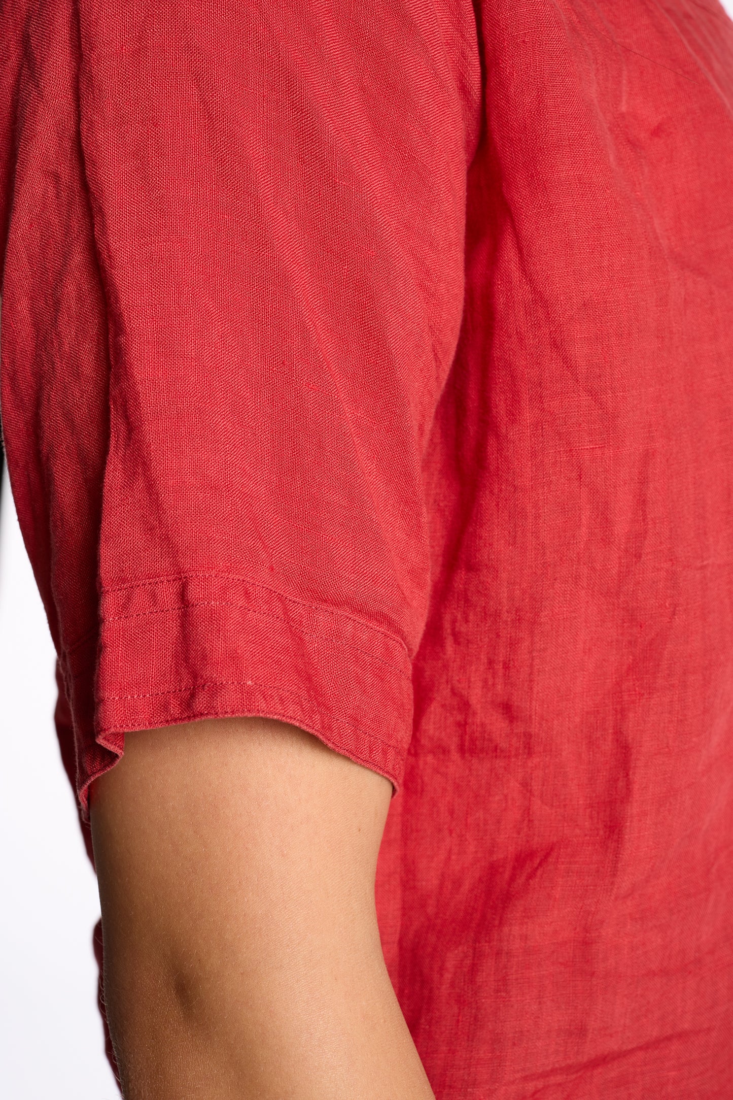 Yves Saint Laurent 1980s Tomato Red Linen Shirt