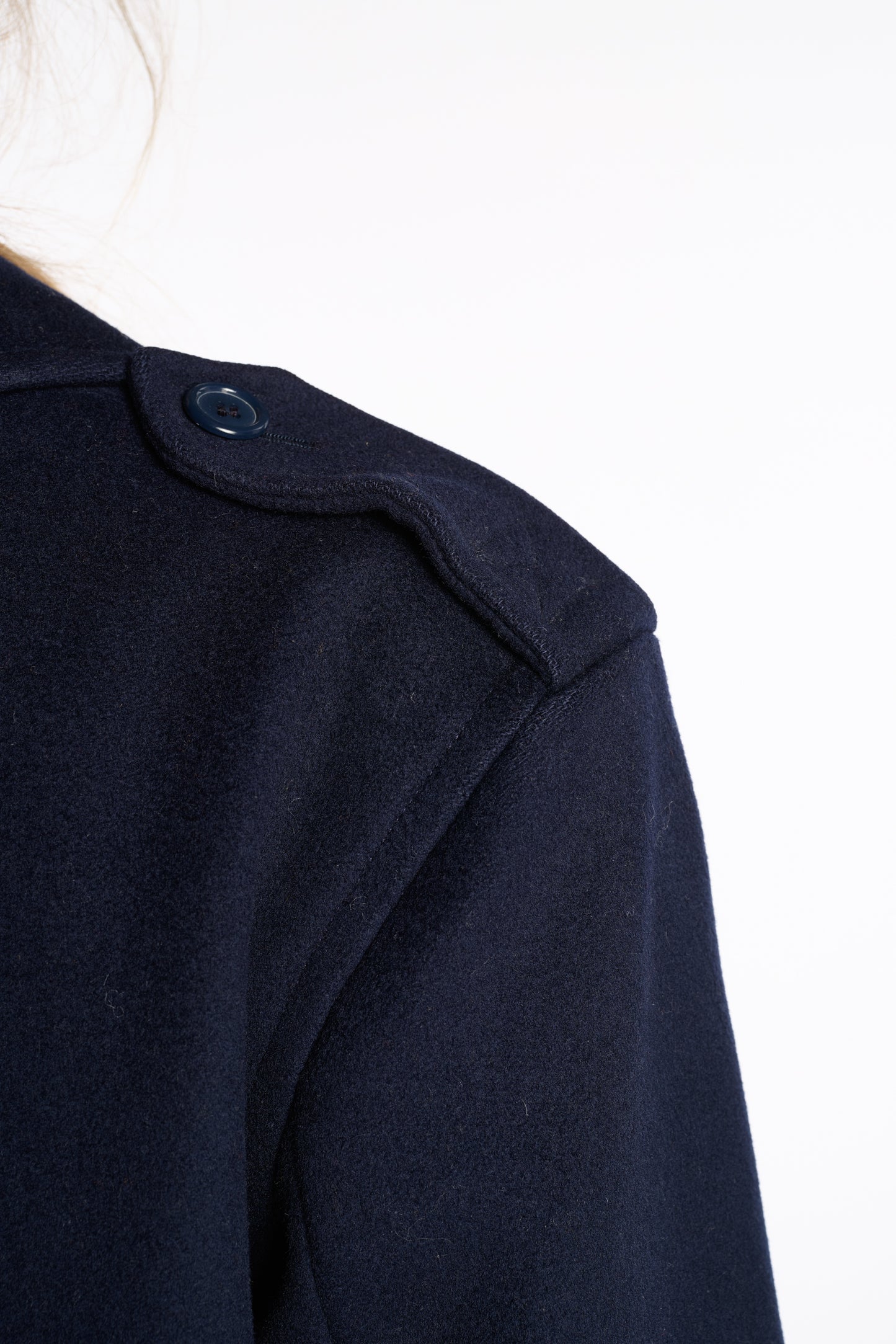 Yves Saint Laurent 1980s Navy Wool Swing coat