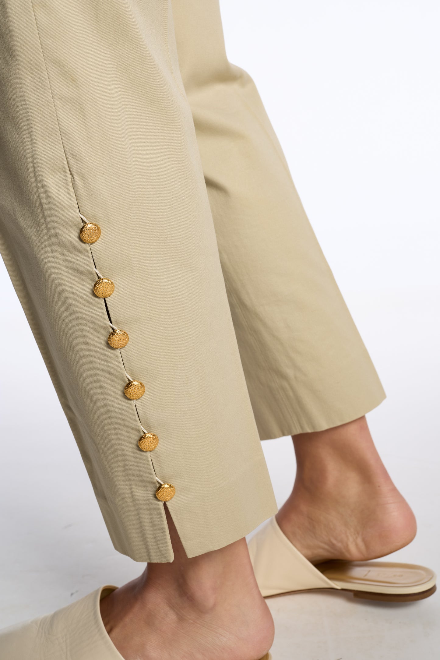 Yves Saint Laurent 1990s Khaki Cotton Pants