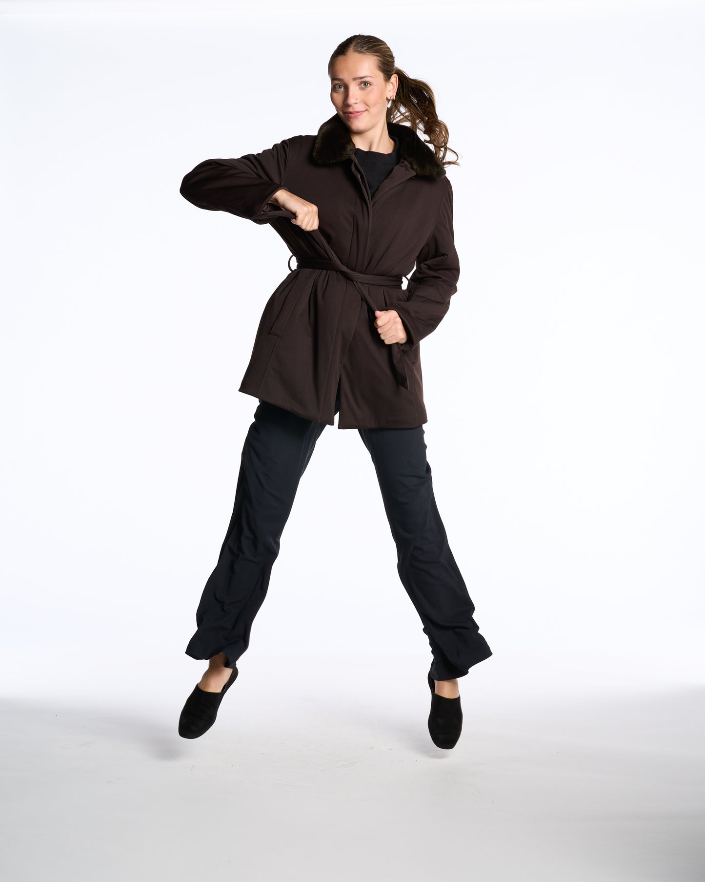 Giorgio Armani 1990s Chocolate Brown Belted Winter Coat
