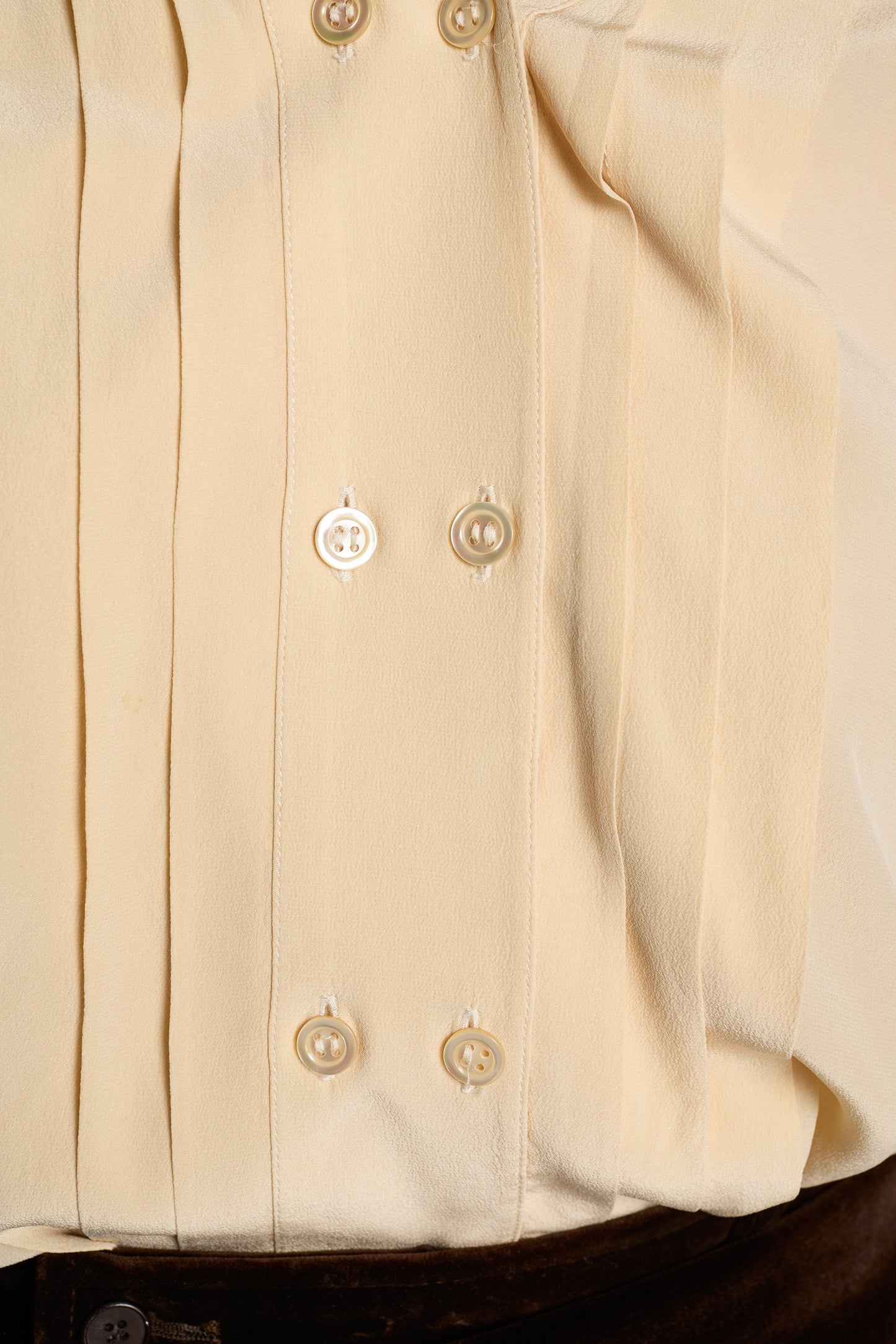 Yves Saint Laurent 1980s Cream Silk Blouse