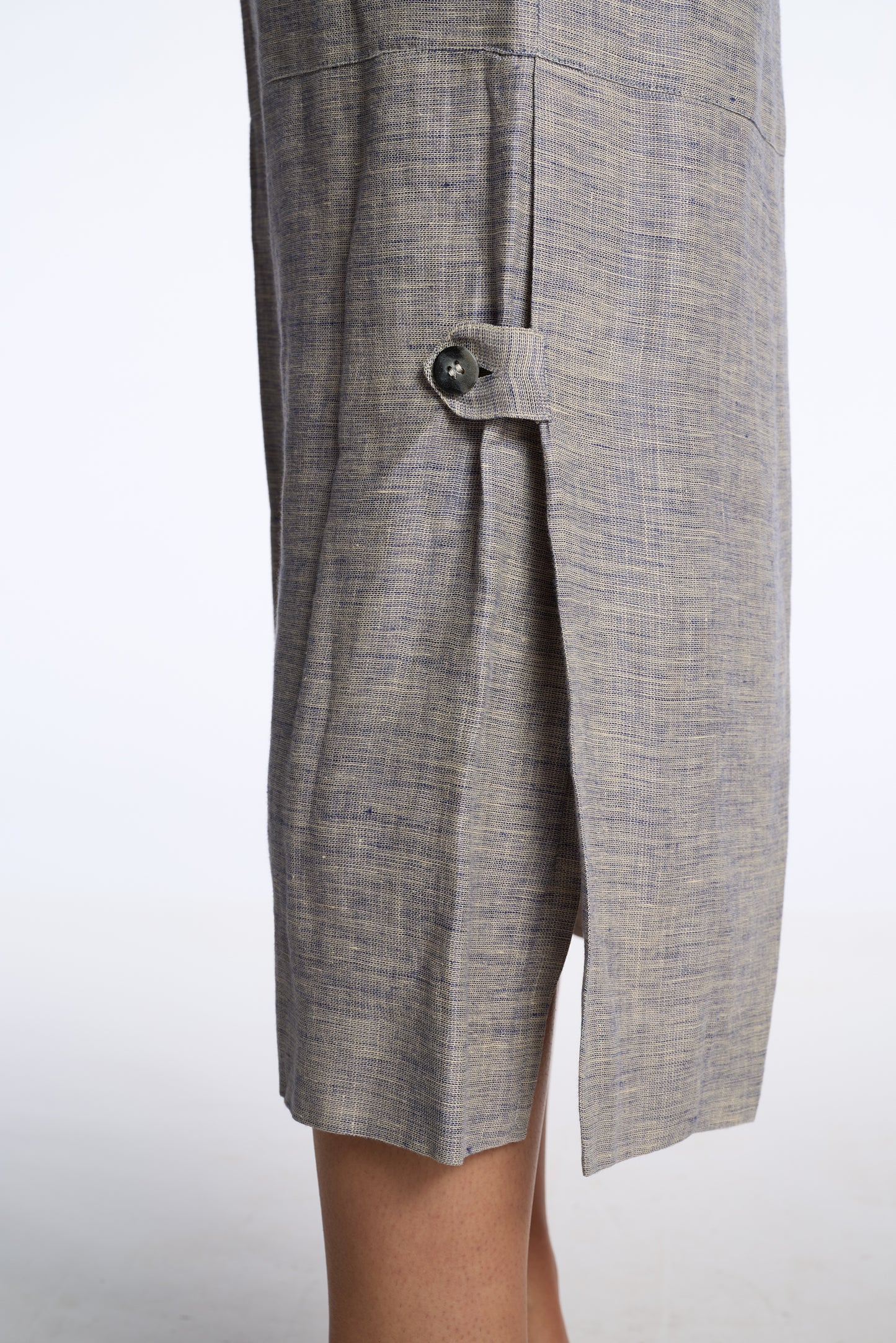 Hiroko Koshino 1980s-1990s Dove Gray Linen skirt