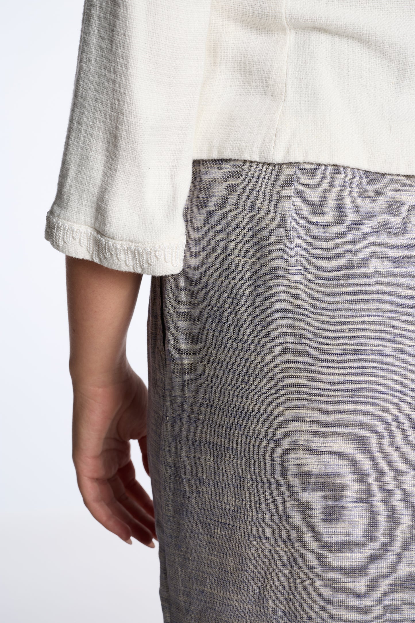Hiroko Koshino 1980s-1990s Dove Gray Linen skirt