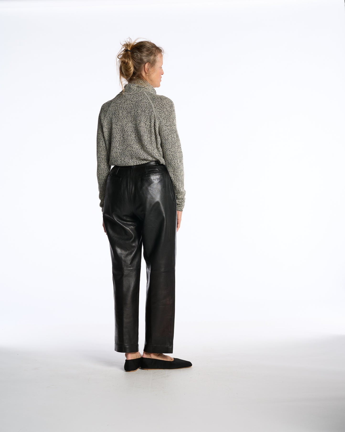 Yves Saint Laurent 1980s Black Leather Trouser Pants