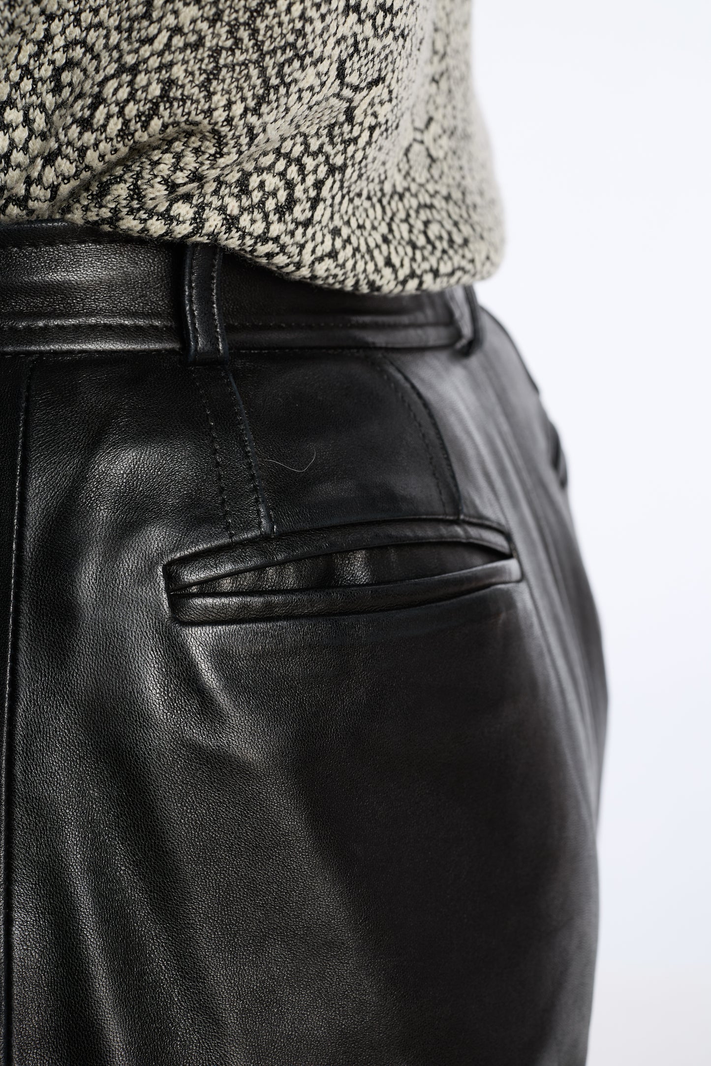 Yves Saint Laurent 1980s Black Leather Trouser Pants