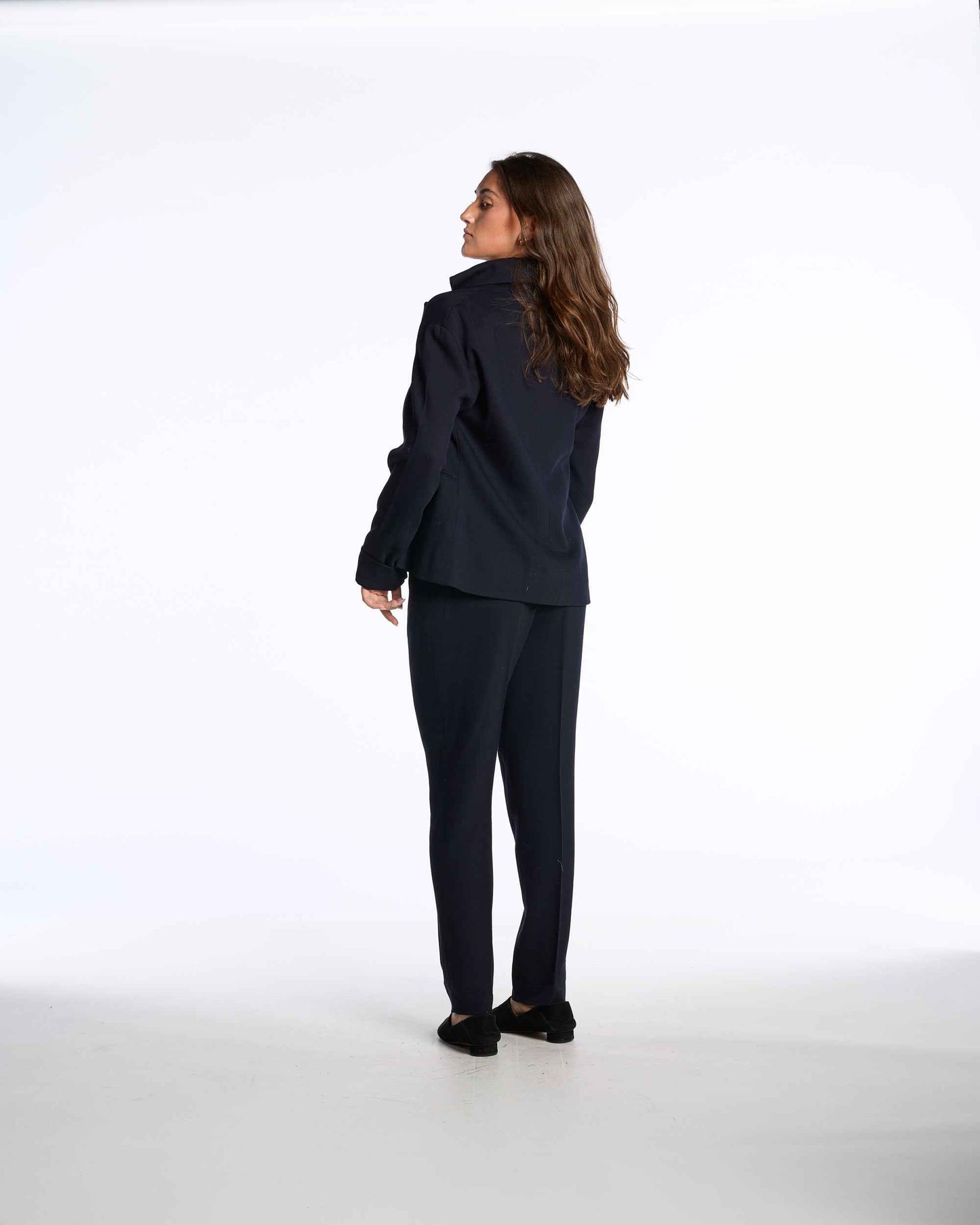 Romeo Gigli 1990s Navy Wool Double Breasted Suit