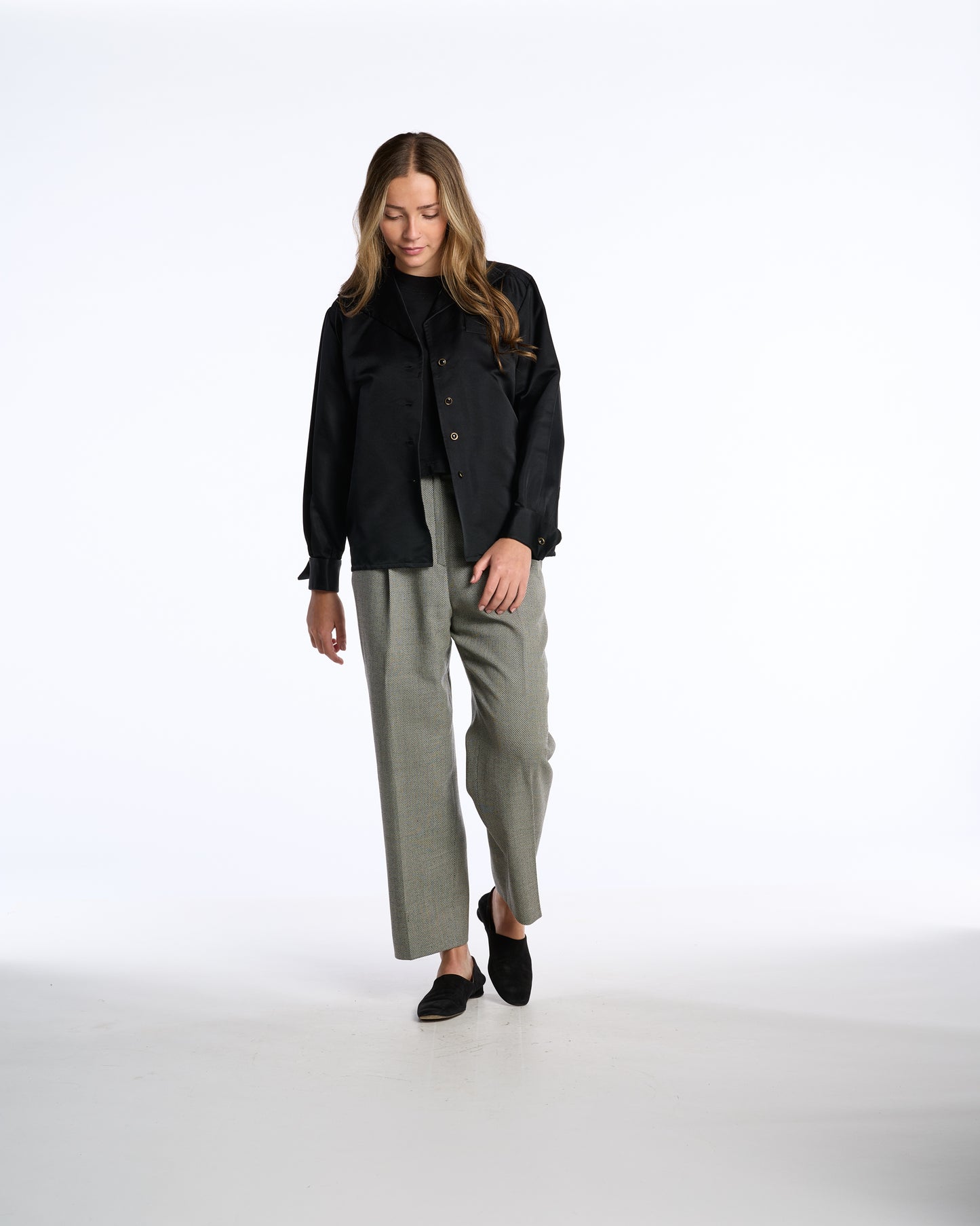 Givenchy Couture 1980s-1990s Gray Textured Wool Trousers