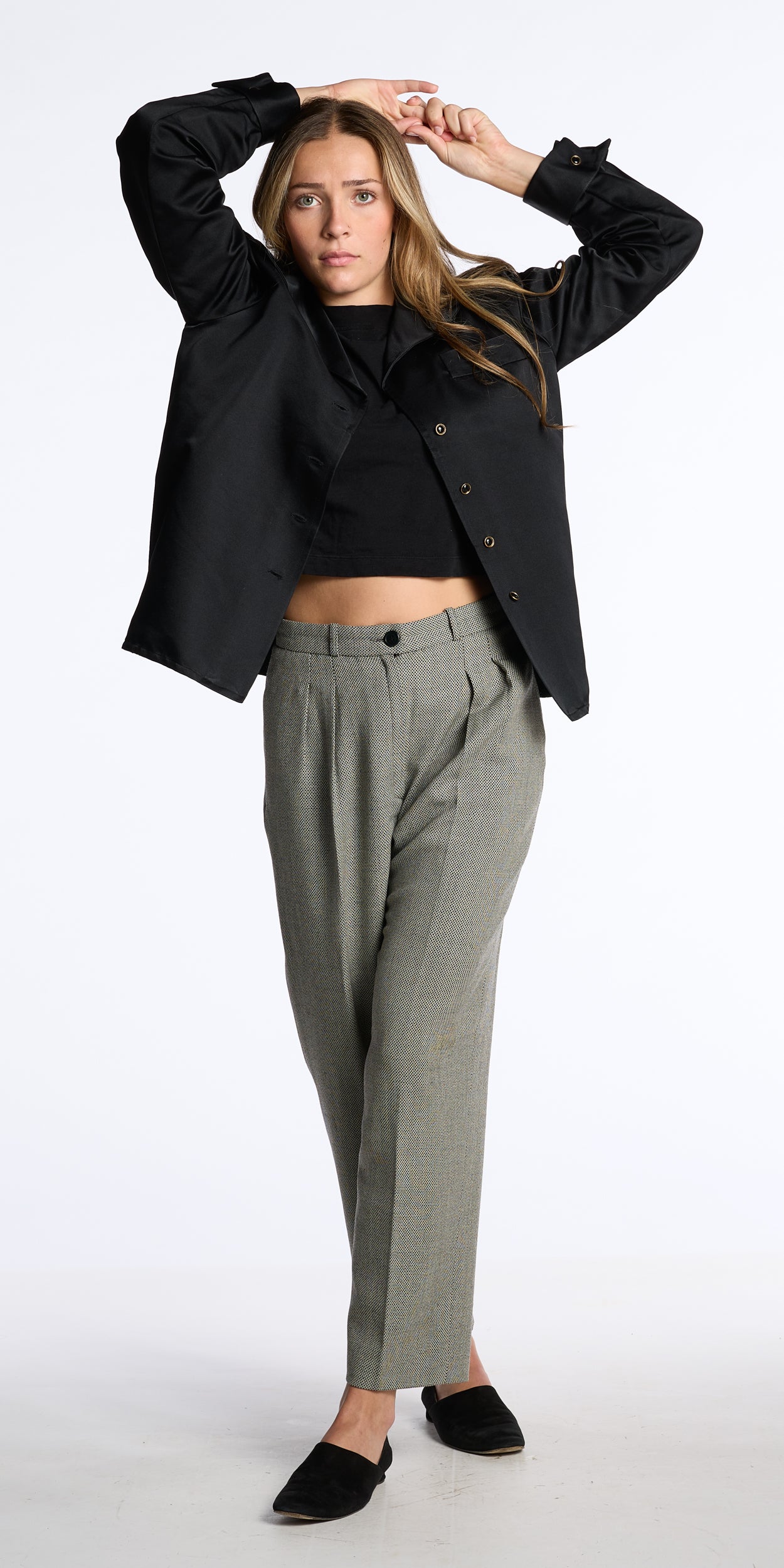 Givenchy Couture 1980s-1990s Gray Textured Wool Trousers