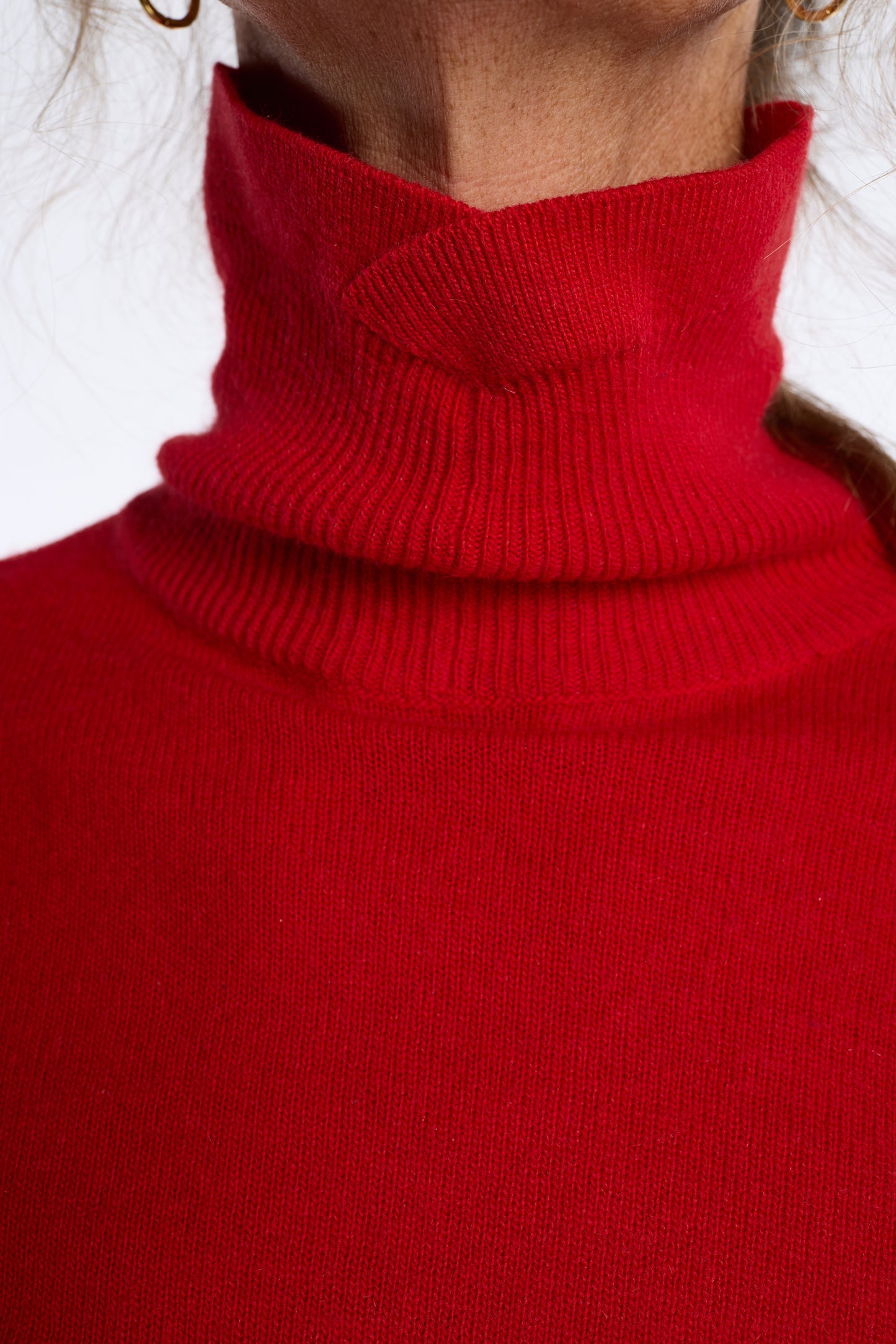 Krizia 1980s Cherry Wool-Angora Blend Turtleneck Sweater
