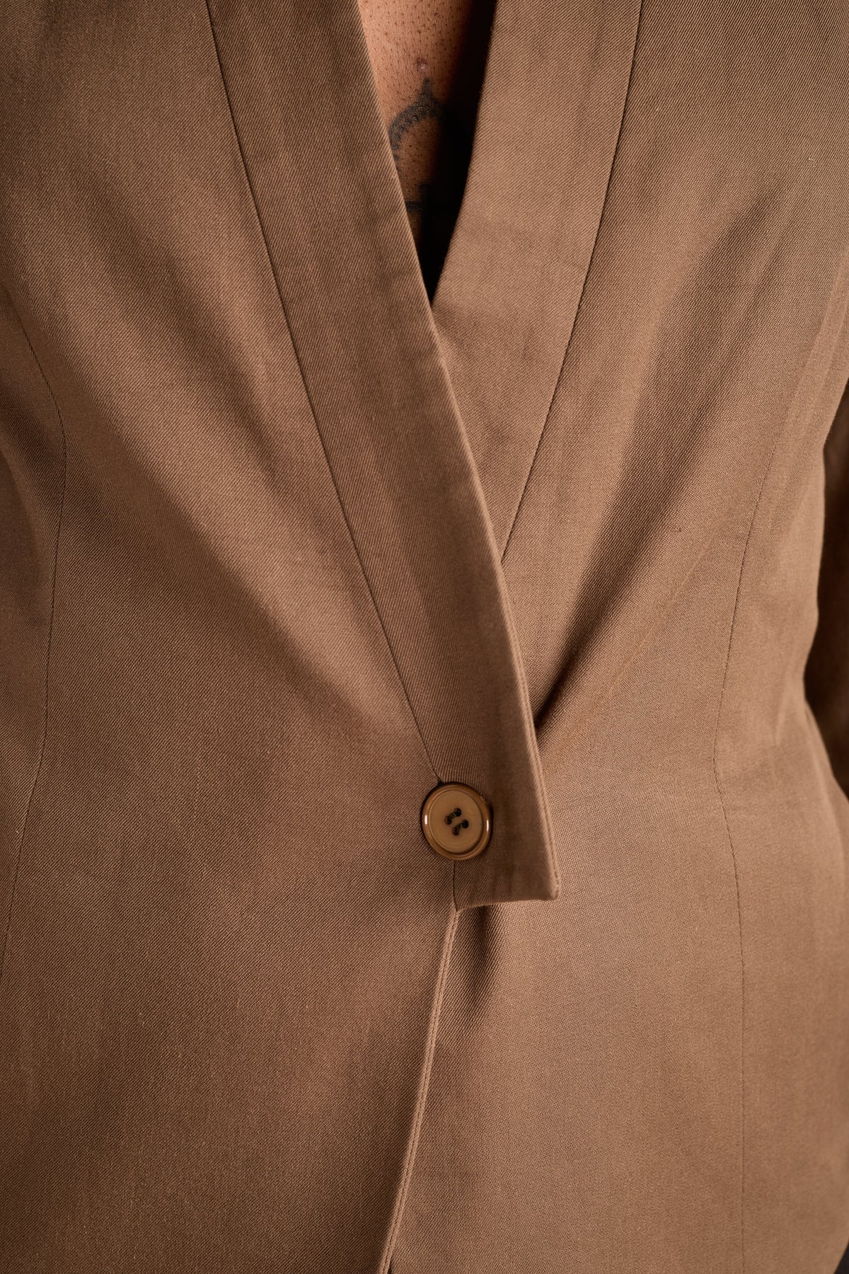 Giorgio Armani c. 1981 Khaki Sateen Jacket