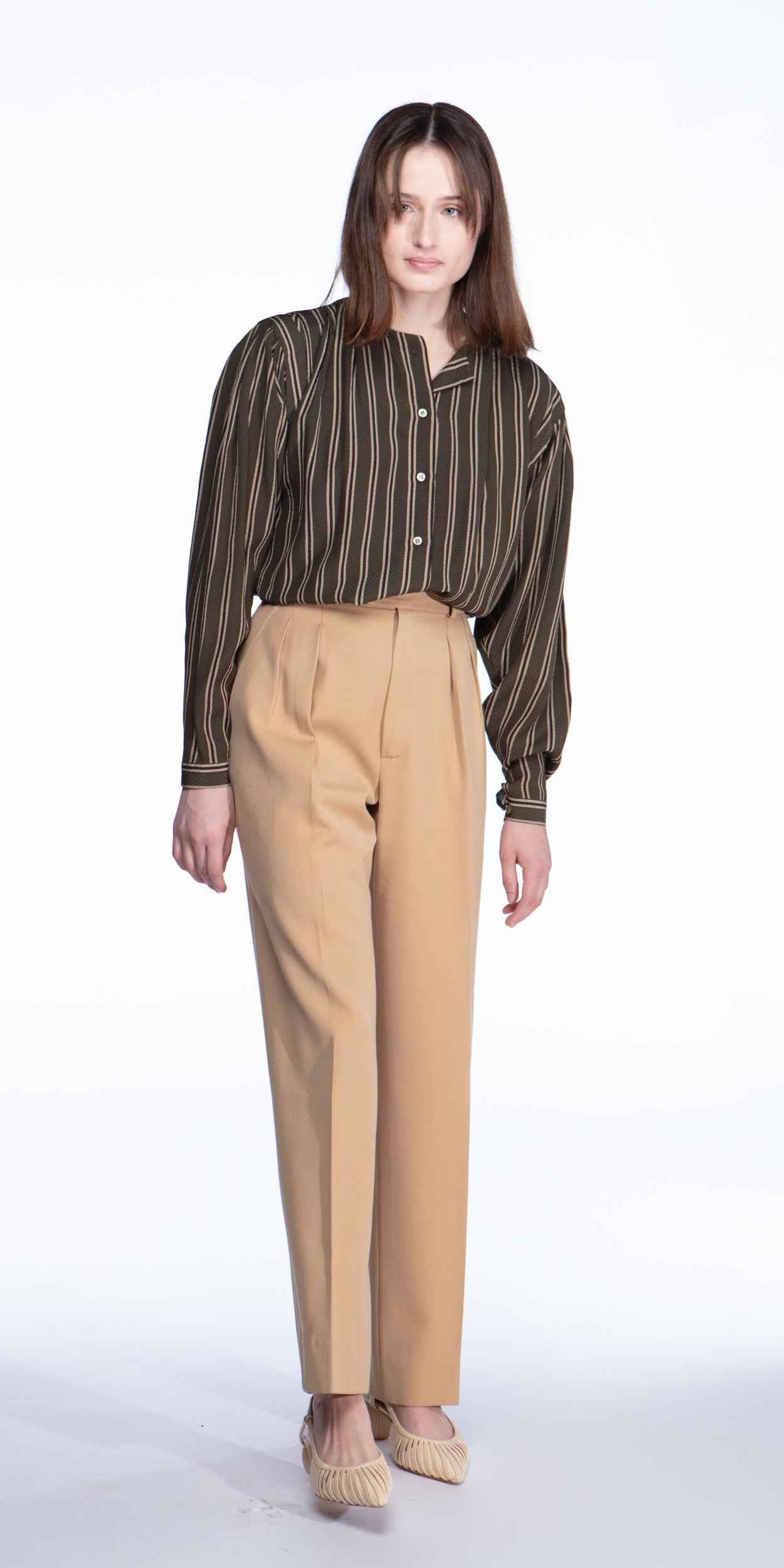 Yves Saint Laurent wool pleated trousers