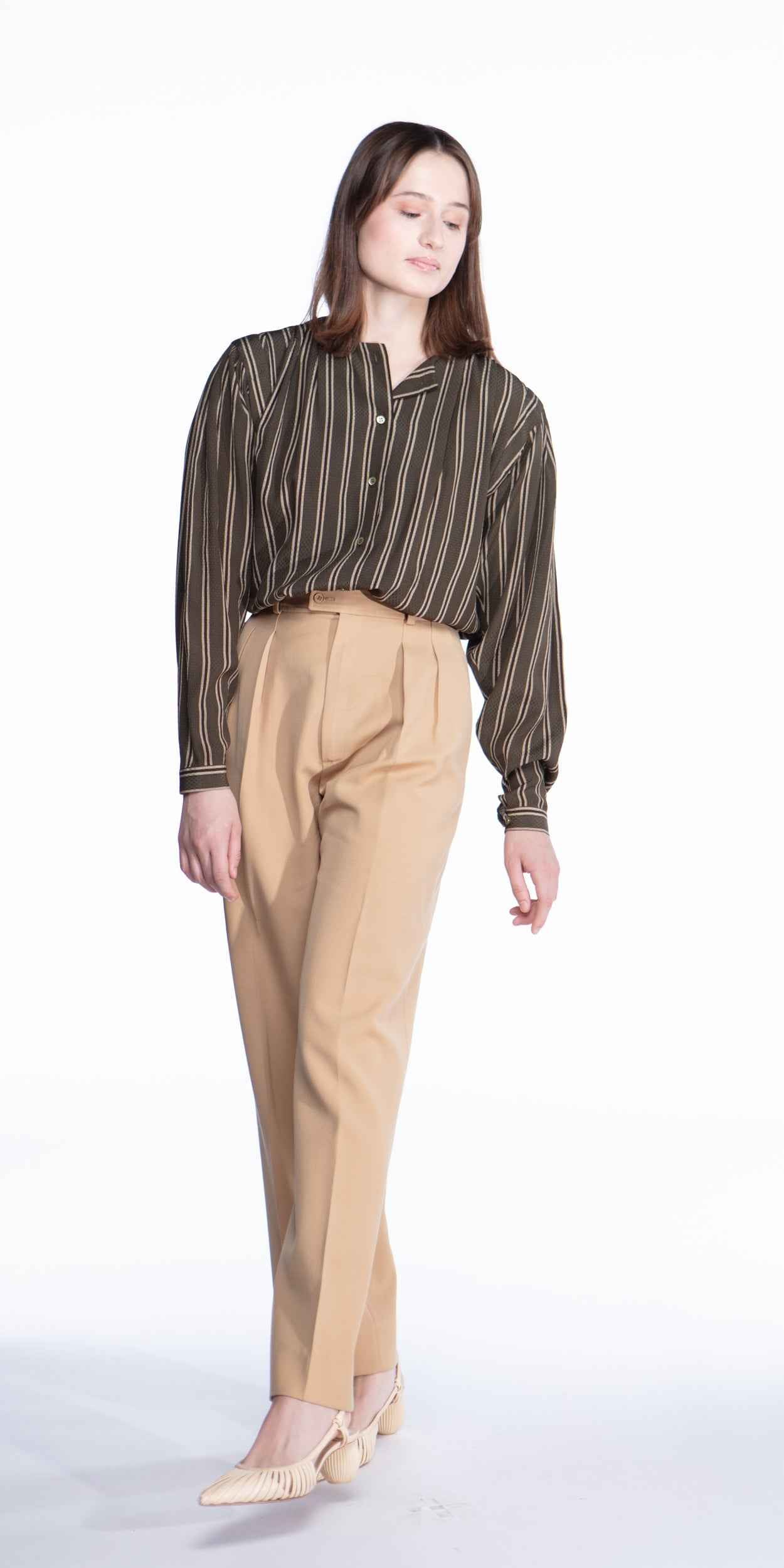 Giorgio Armani textured silk stripe blouse