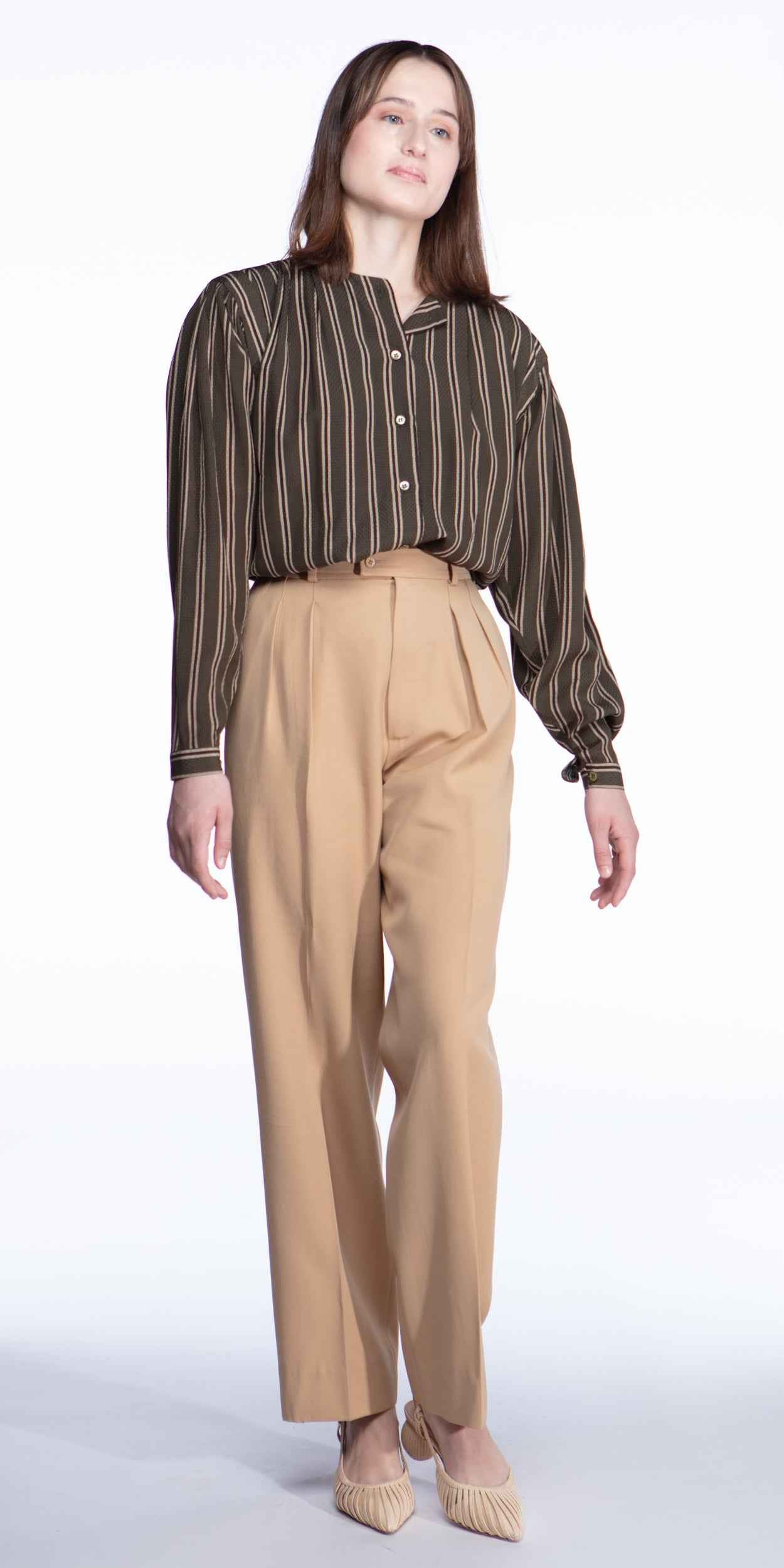 Giorgio Armani textured silk stripe blouse