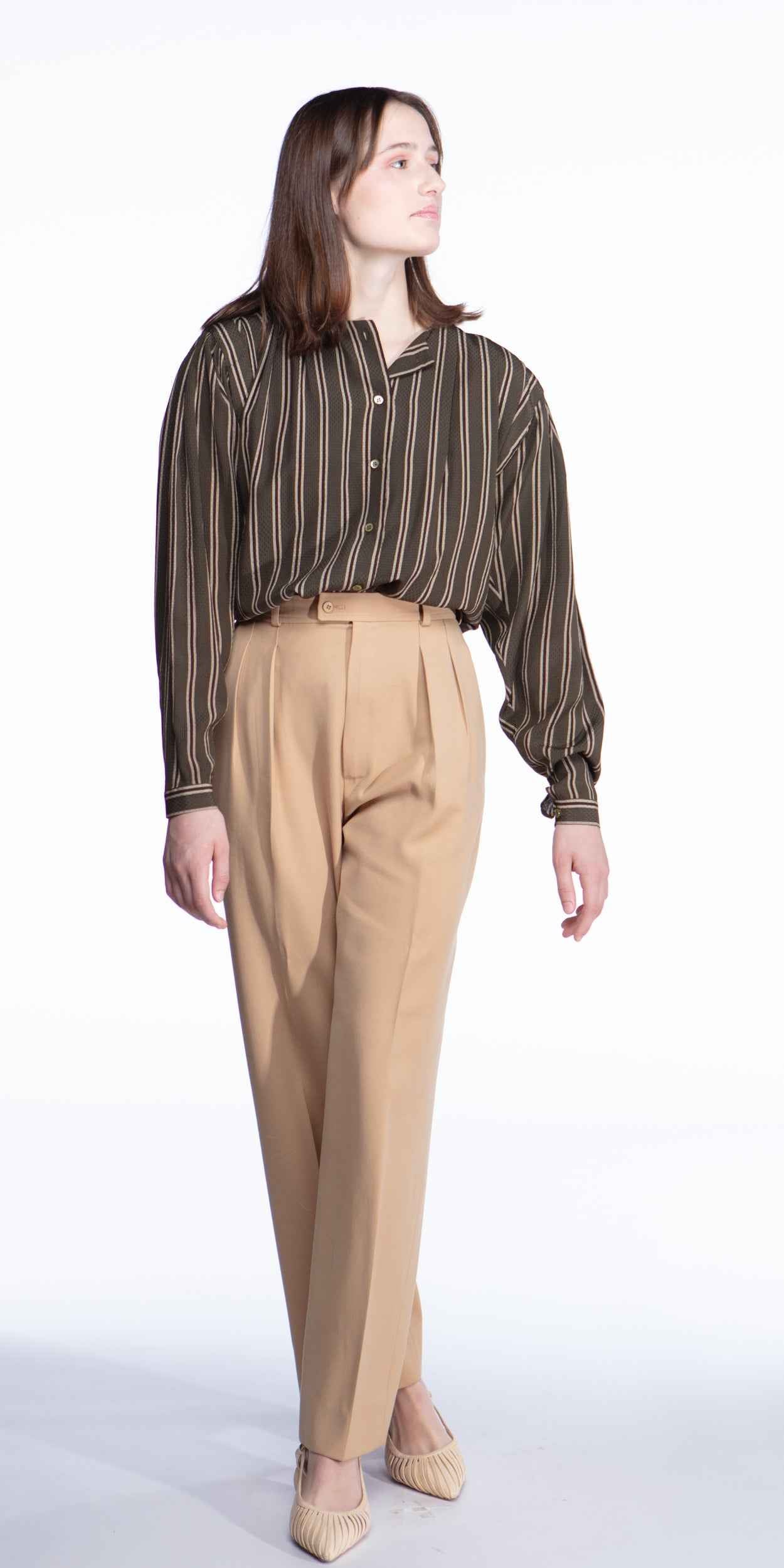 Giorgio Armani textured silk stripe blouse