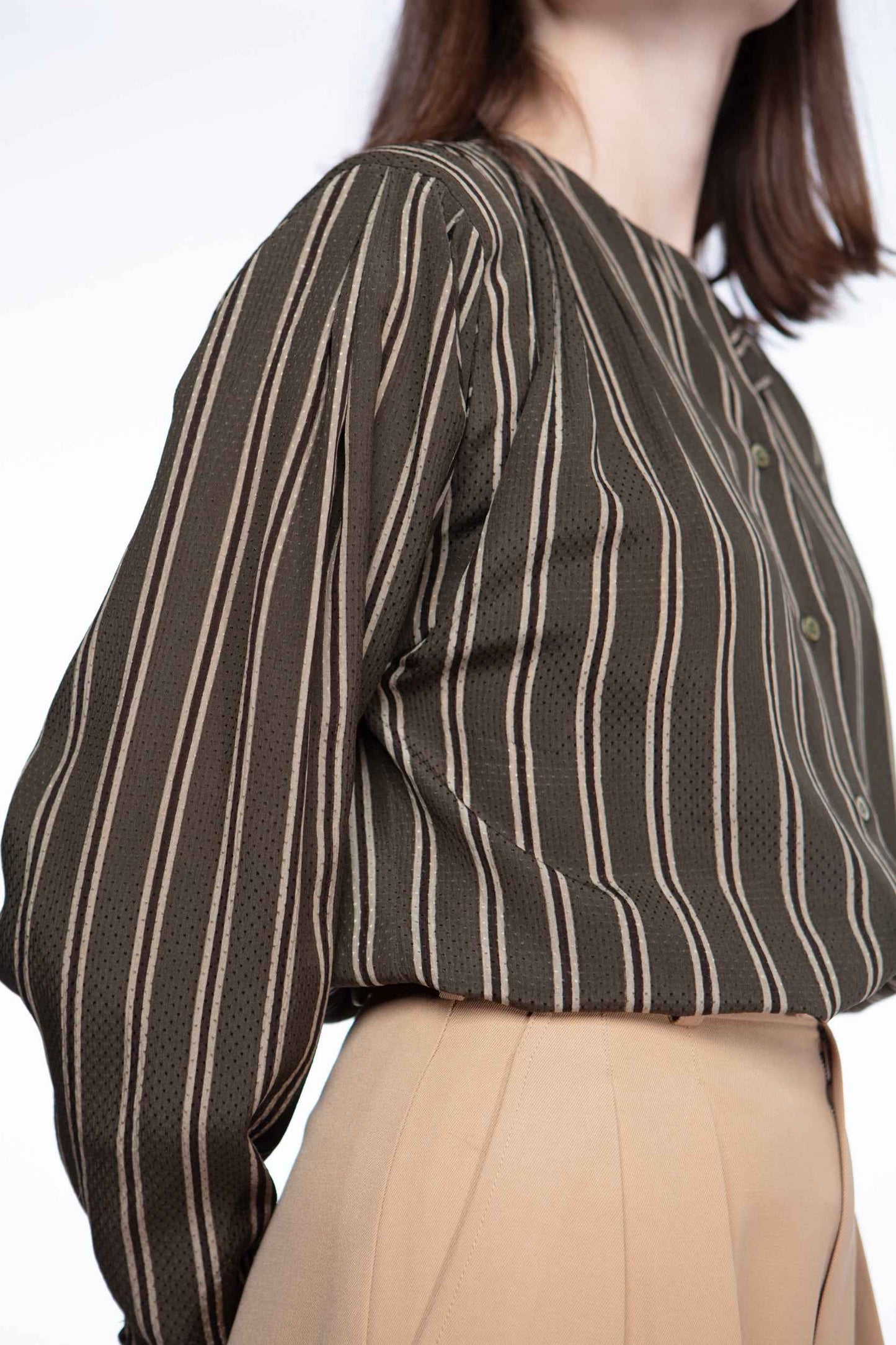 Giorgio Armani textured silk stripe blouse