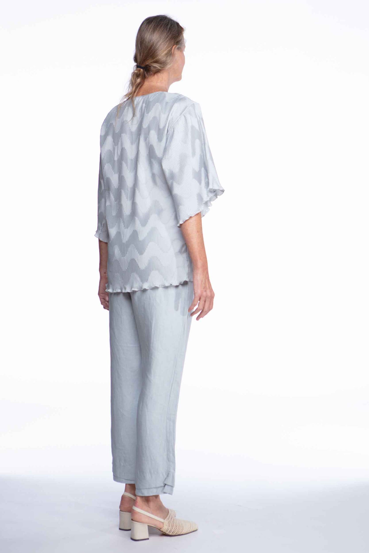 Mary McFadden plissé tunic top
