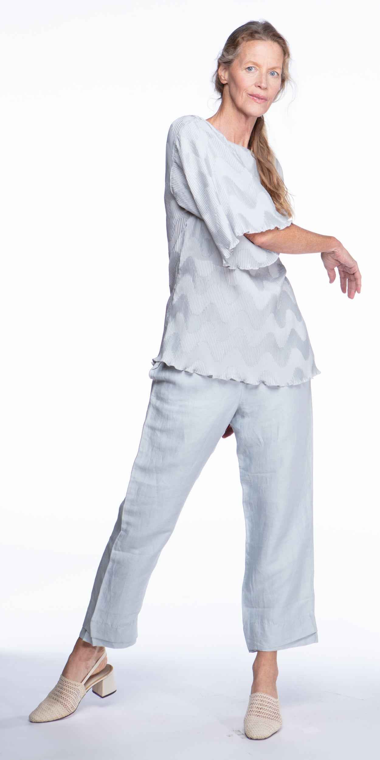Mary McFadden plissé tunic top