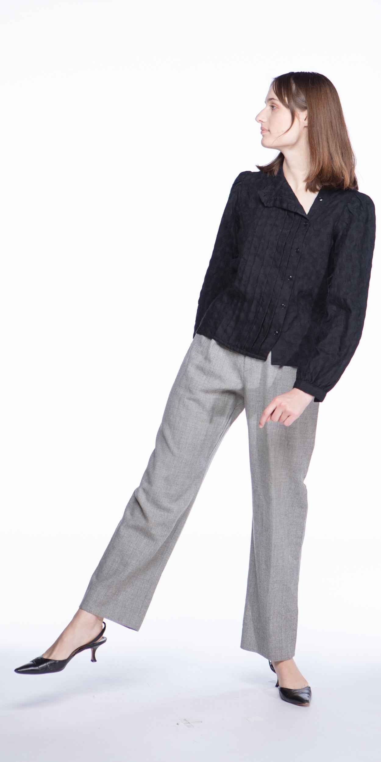 Oscar de la Renta textured wool blouse
